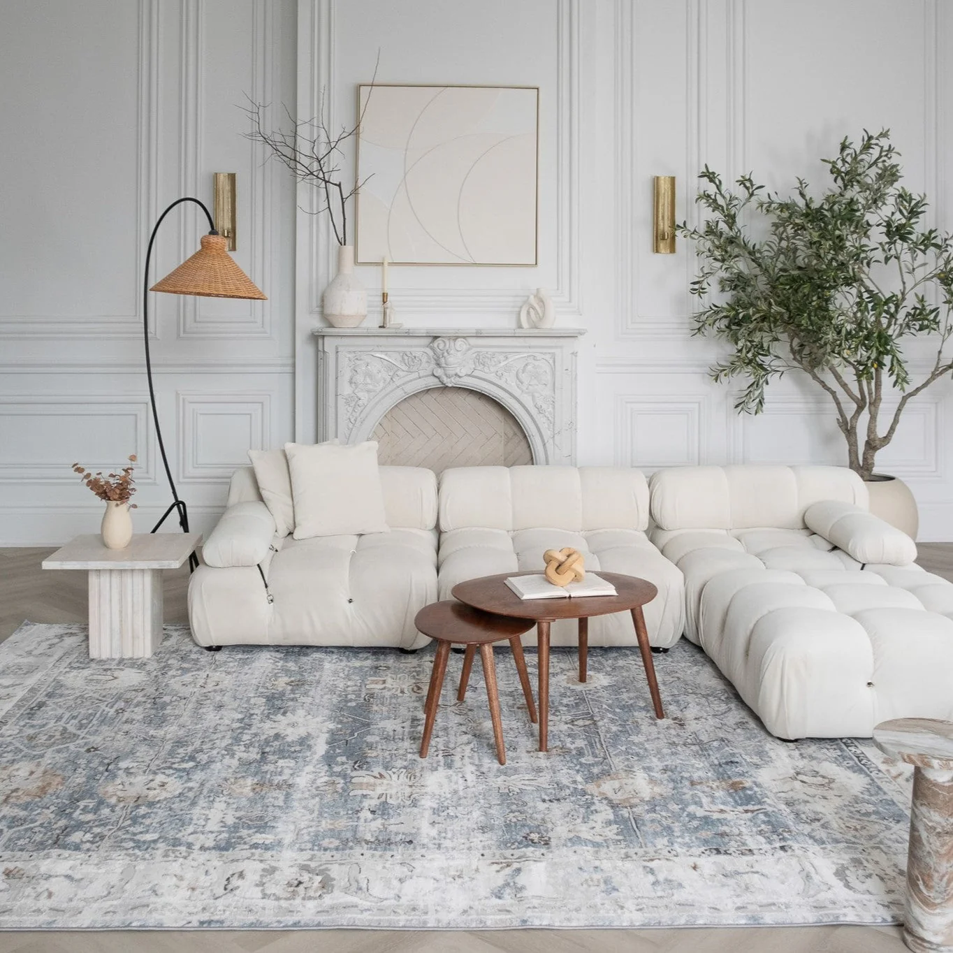 Rio Grey Blue Modern Abstract Area Rug - Image 2