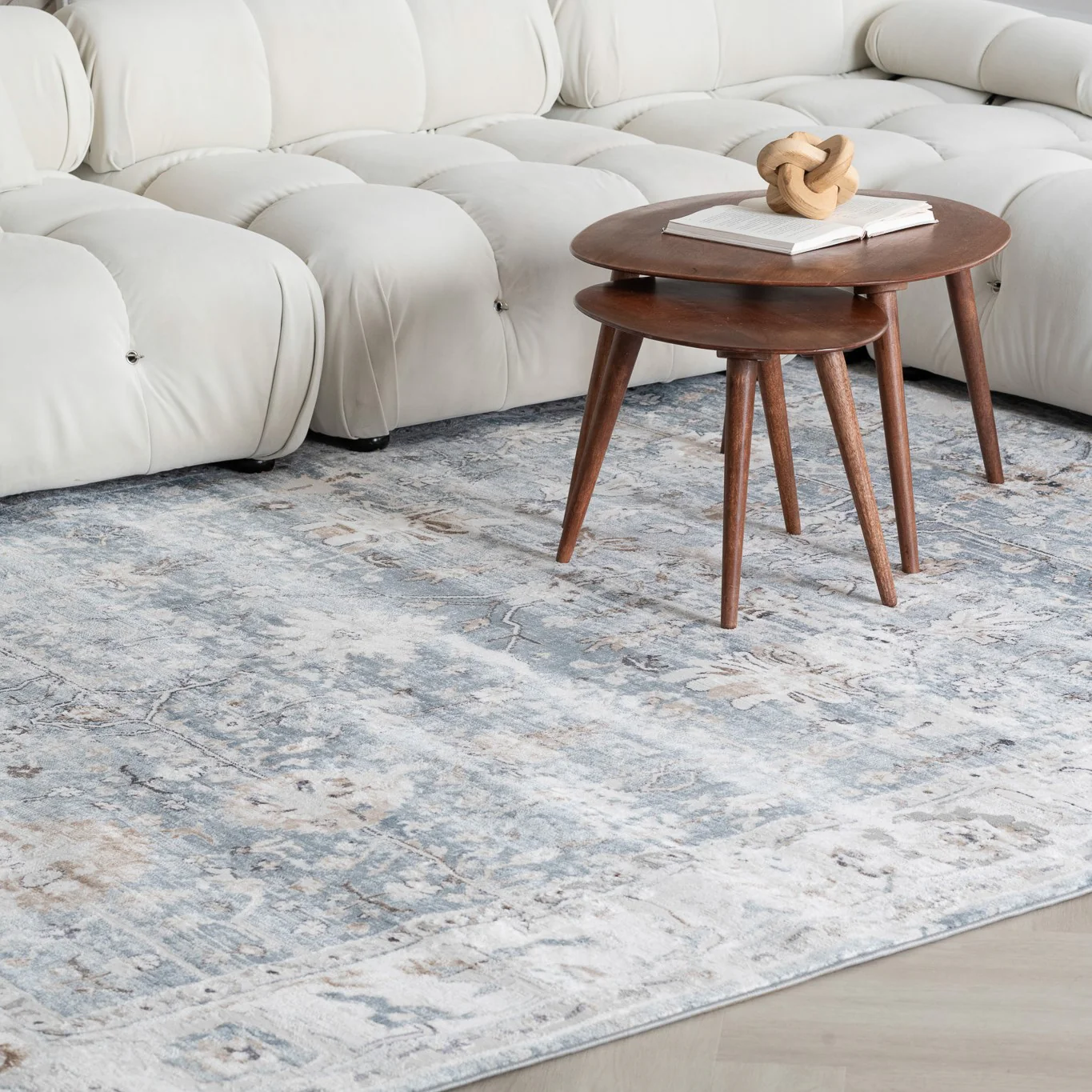 Rio Grey Blue Modern Abstract Area Rug - Image 3