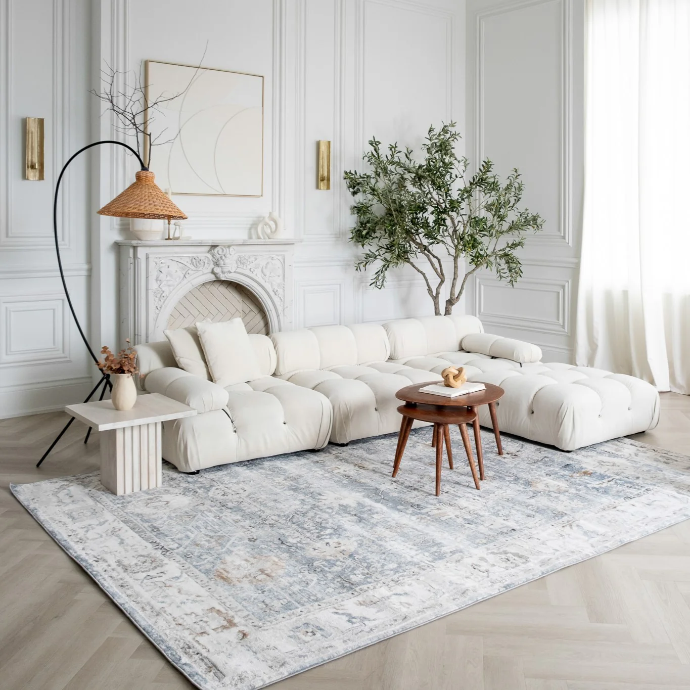 Rio Grey Blue Modern Abstract Area Rug - Image 5