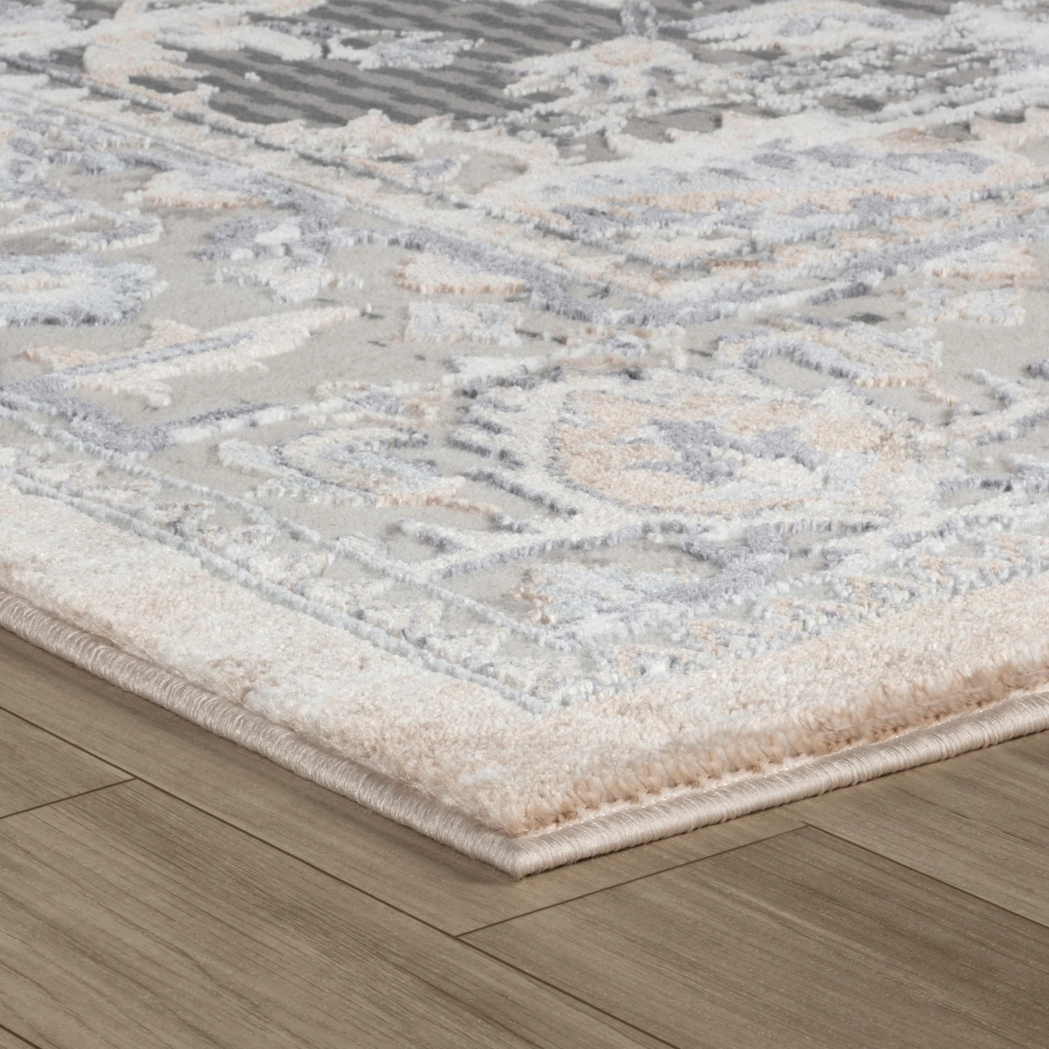 Rio Minimalist Beige Striped Area Rug - Image 3