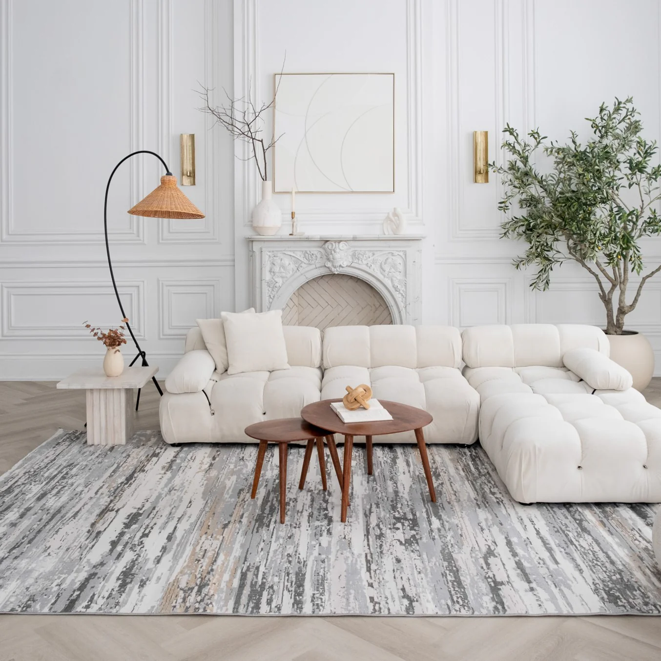 Rio Grey Abstract Lines Area Rug - Image 3