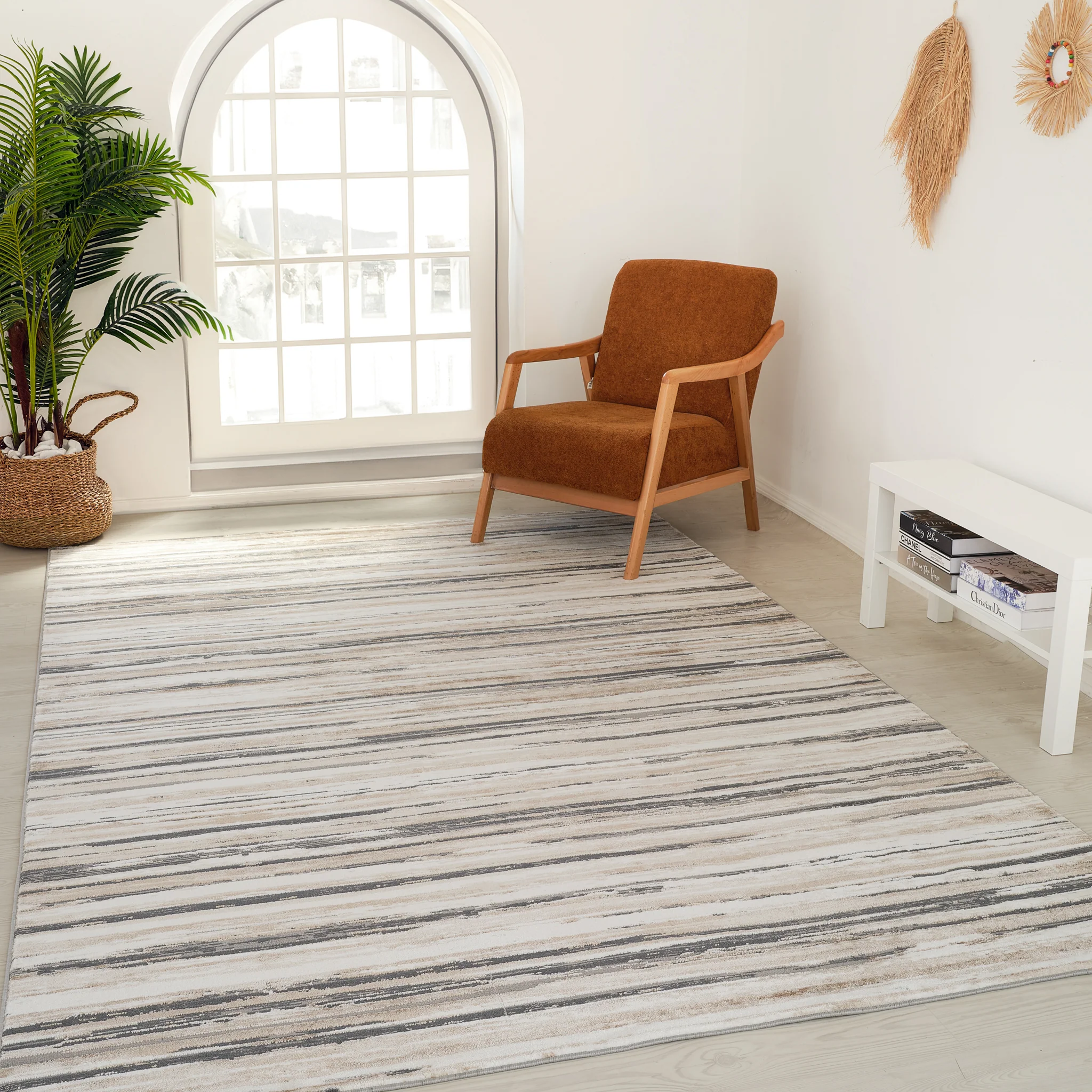 Rio Grey Abstract Lines Area Rug - Image 5