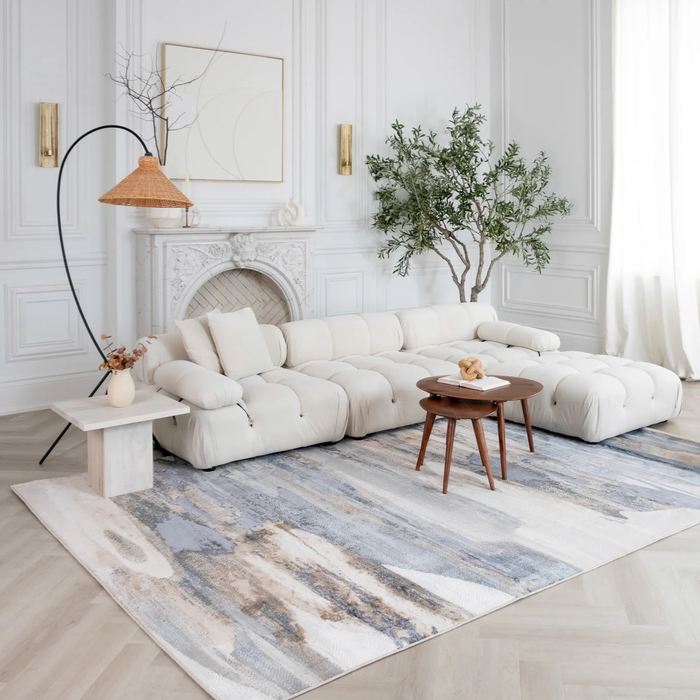 Rio Blue Geometric Modern Area Rug - Image 2