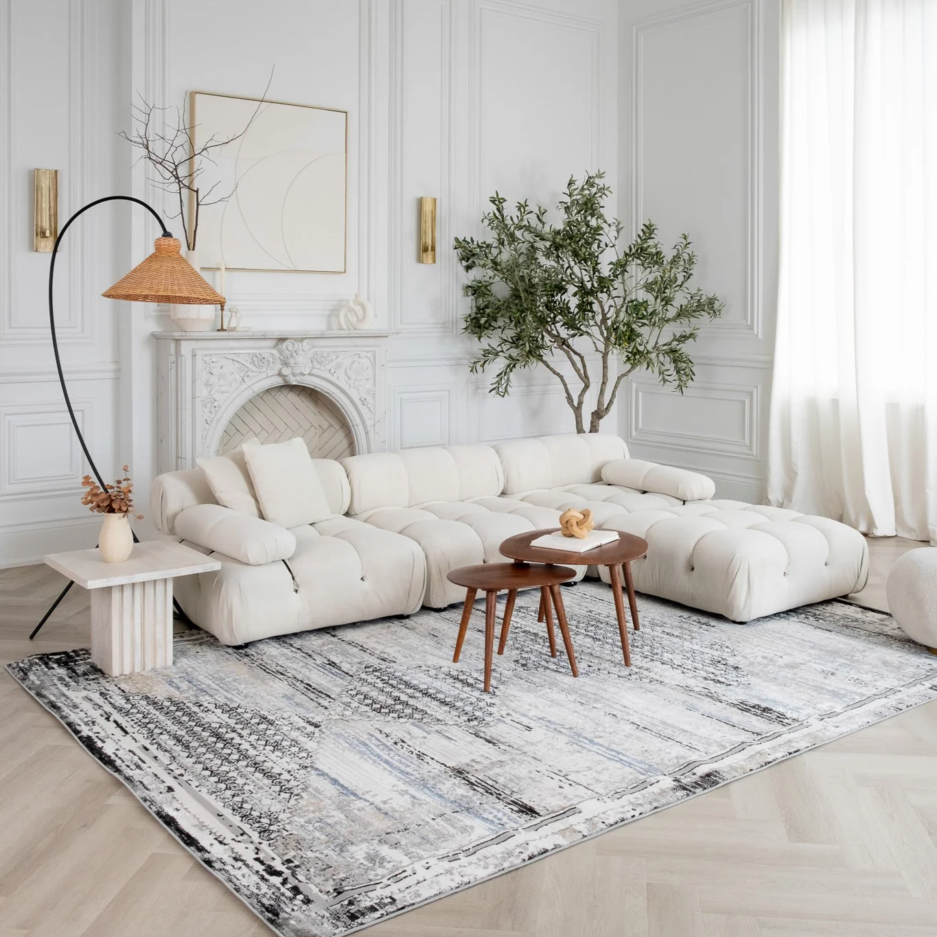 Rio Geometric Grey Modern Area Rug - Image 4