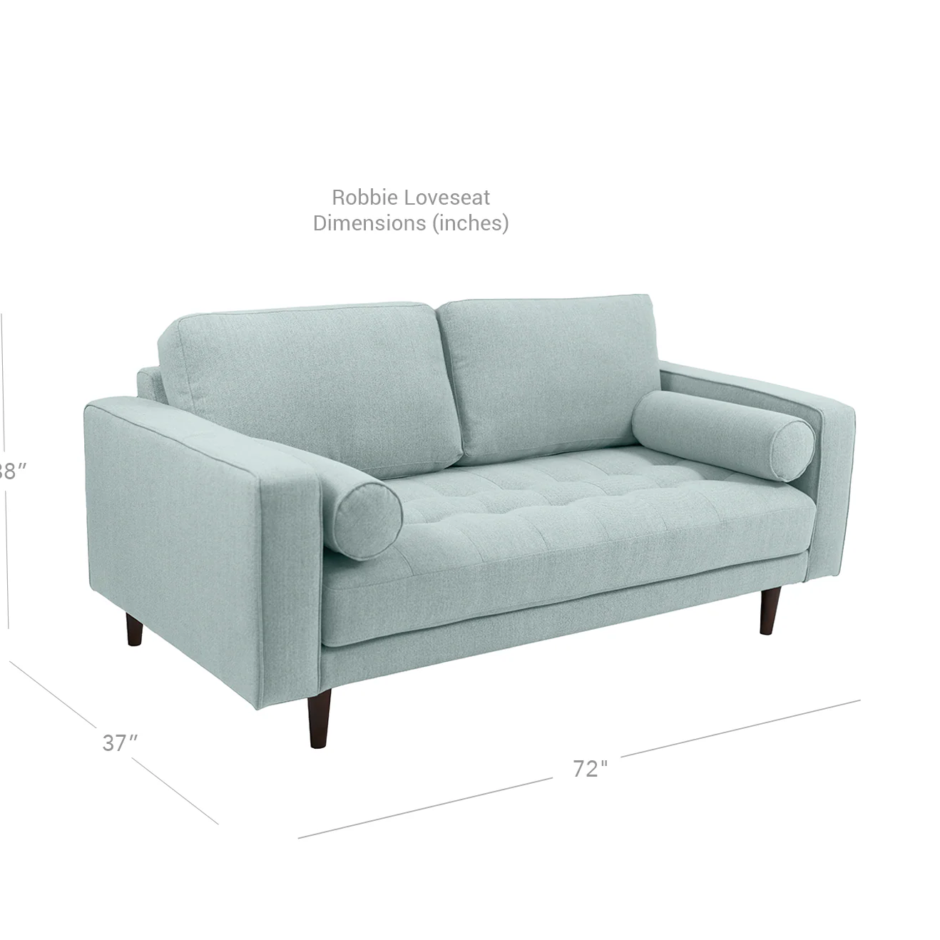 Robbie Fabric Loveseat - Light Sage - Image 3