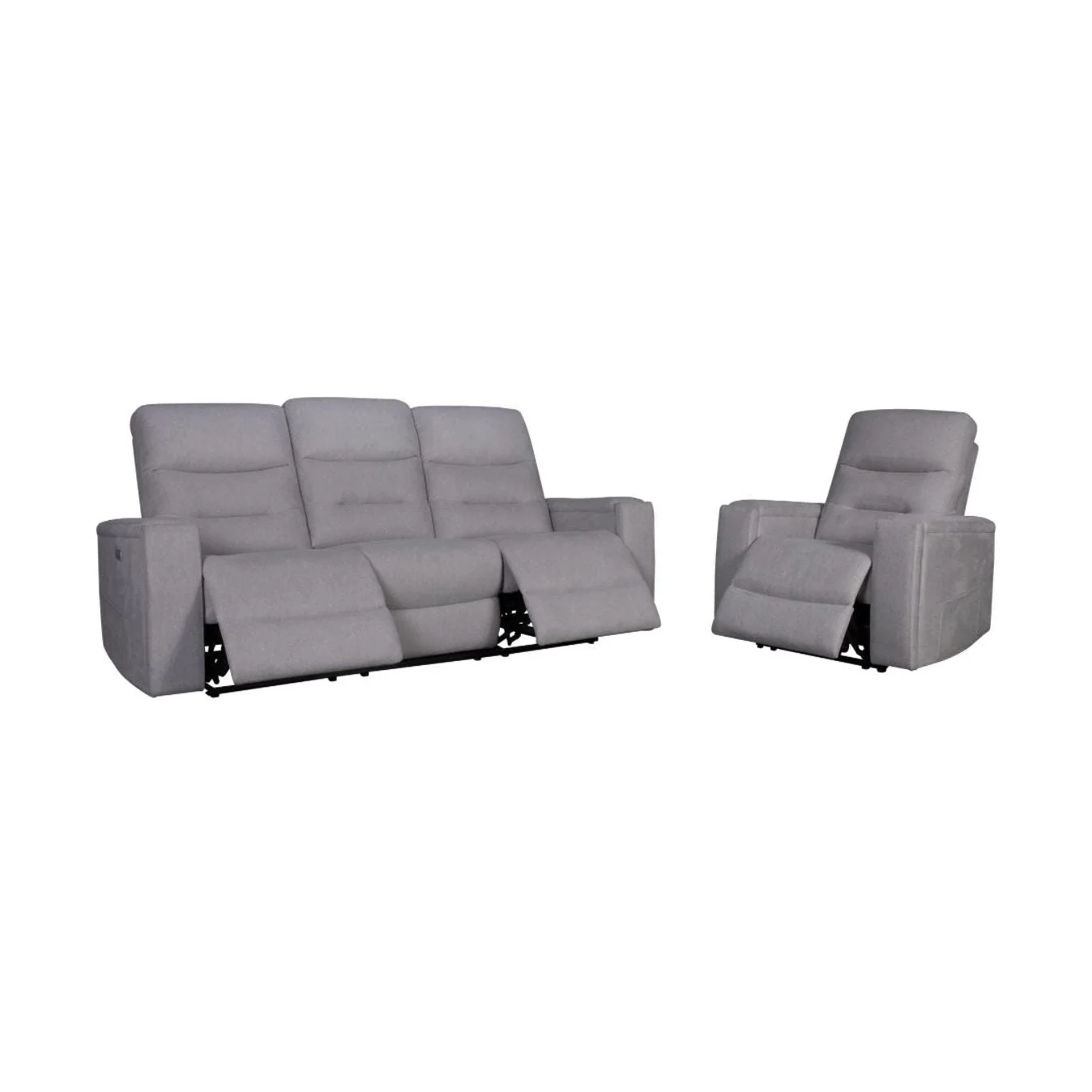 Roche Power Recliner Sofa - Light Grey - Image 11