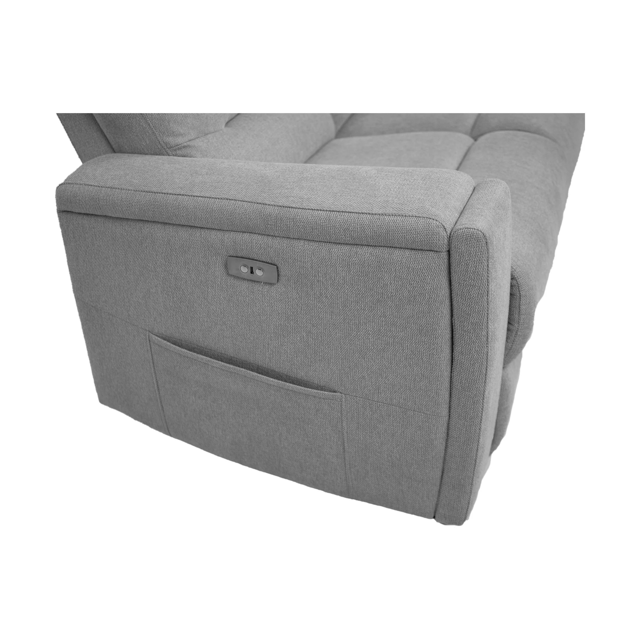 Roche Power Recliner Sofa - Light Grey - Image 14