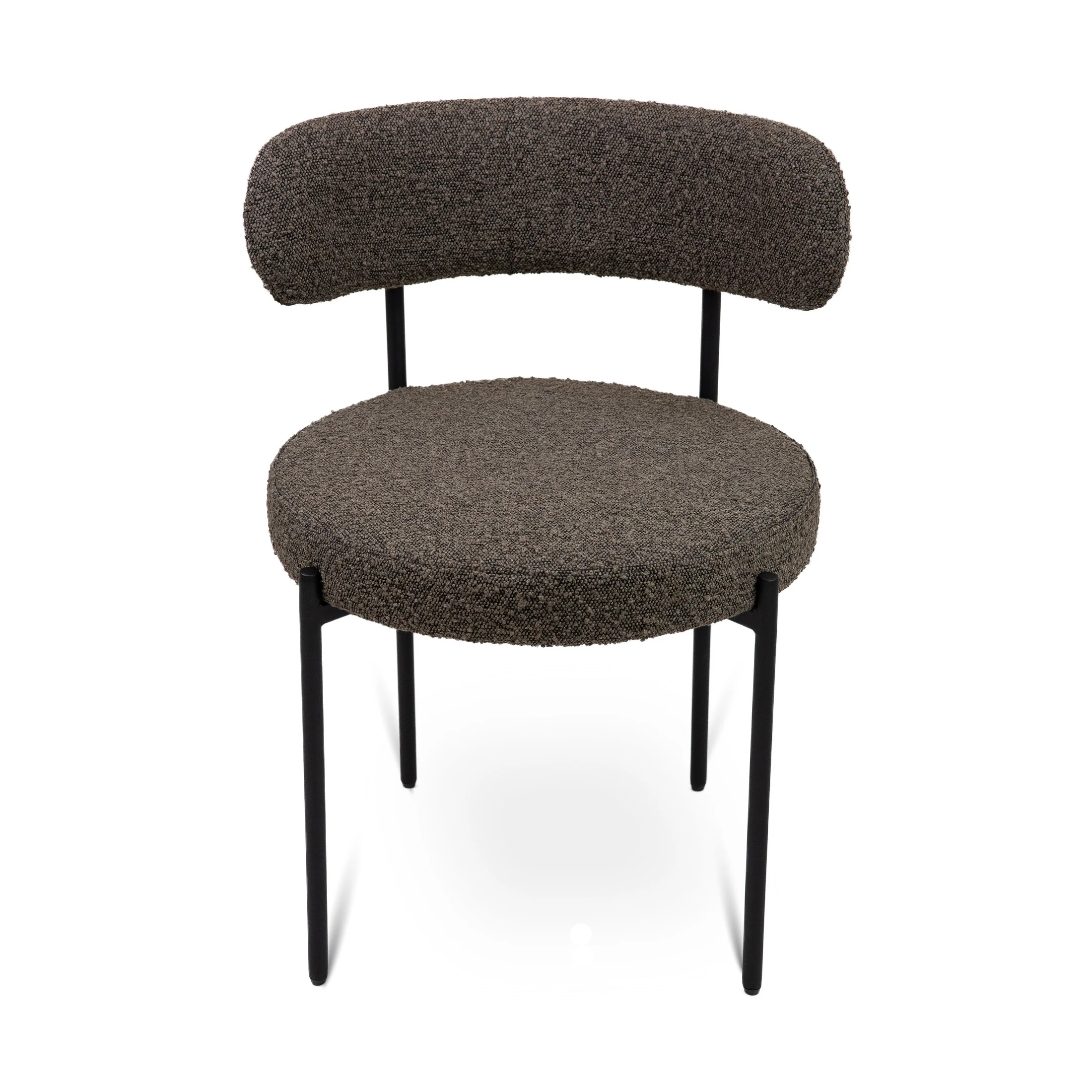 Ronda Dining Chair Boucle Fabric - Dark Brown