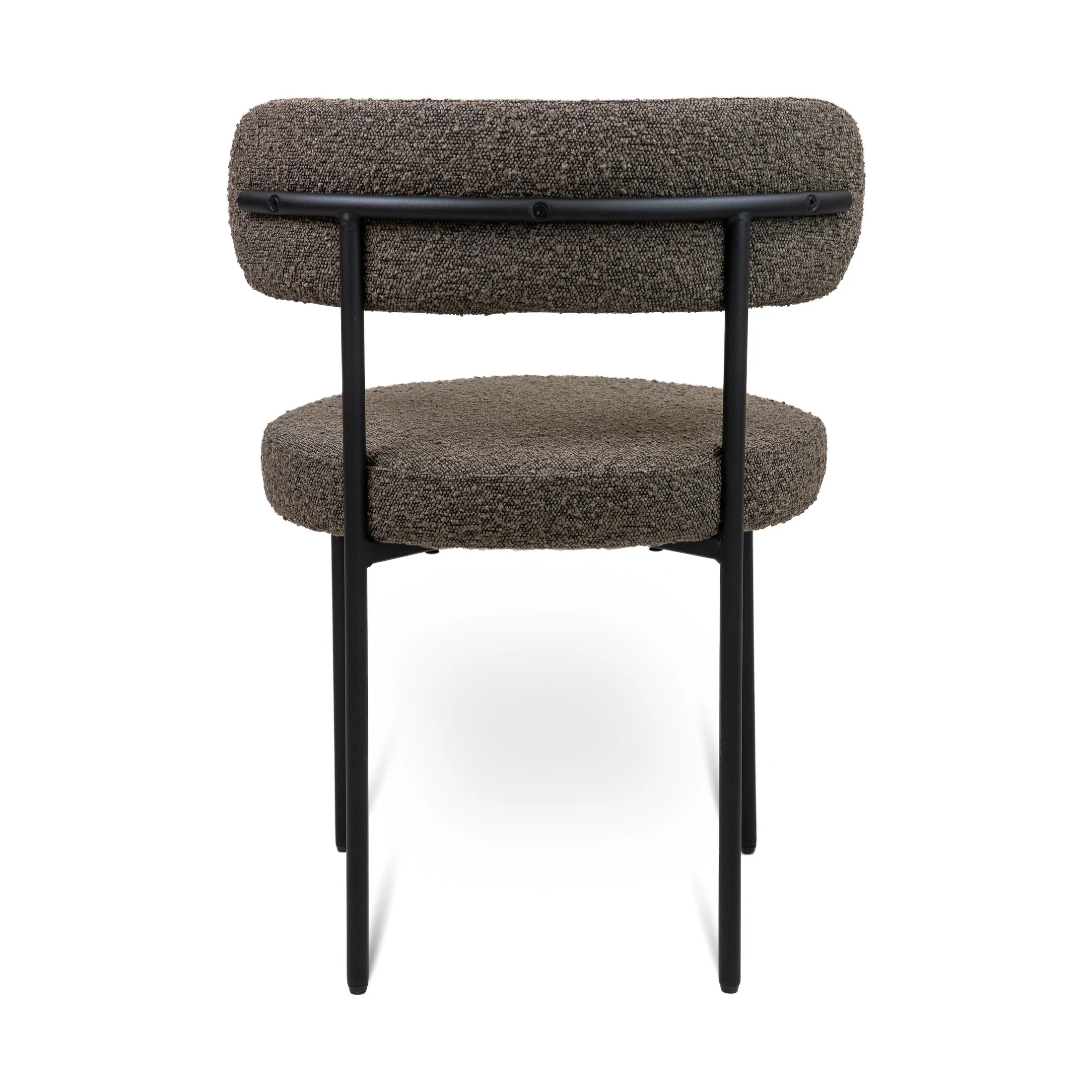 Ronda Dining Chair Boucle Fabric - Dark Brown - Image 3