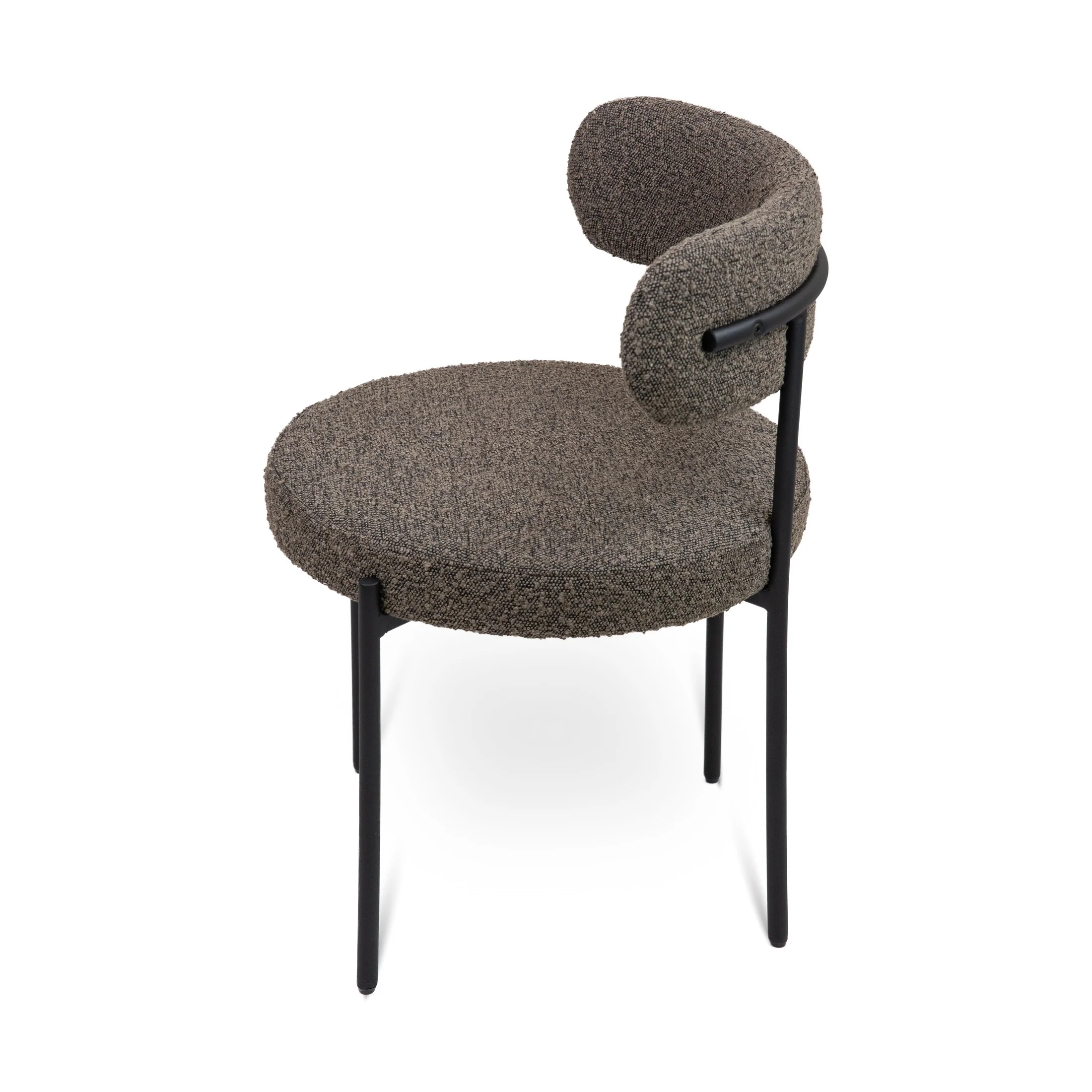 Ronda Dining Chair Boucle Fabric - Dark Brown - Image 5