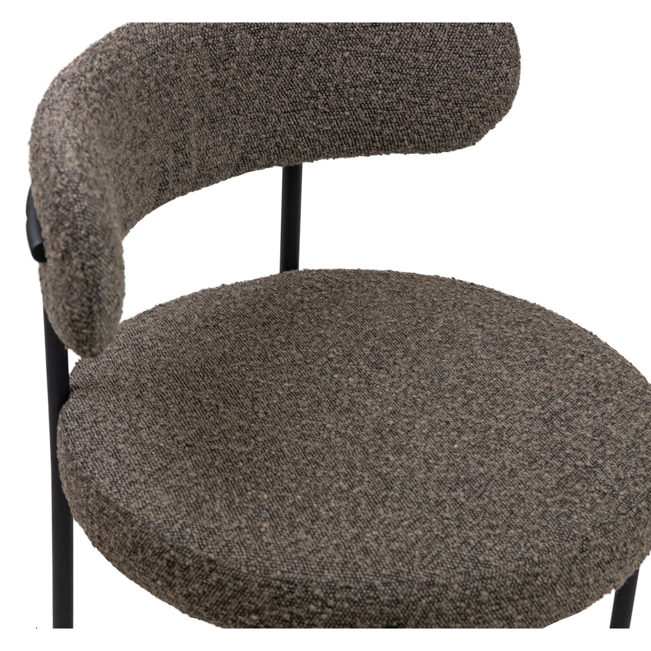 Ronda Dining Chair Boucle Fabric - Dark Brown - Image 6