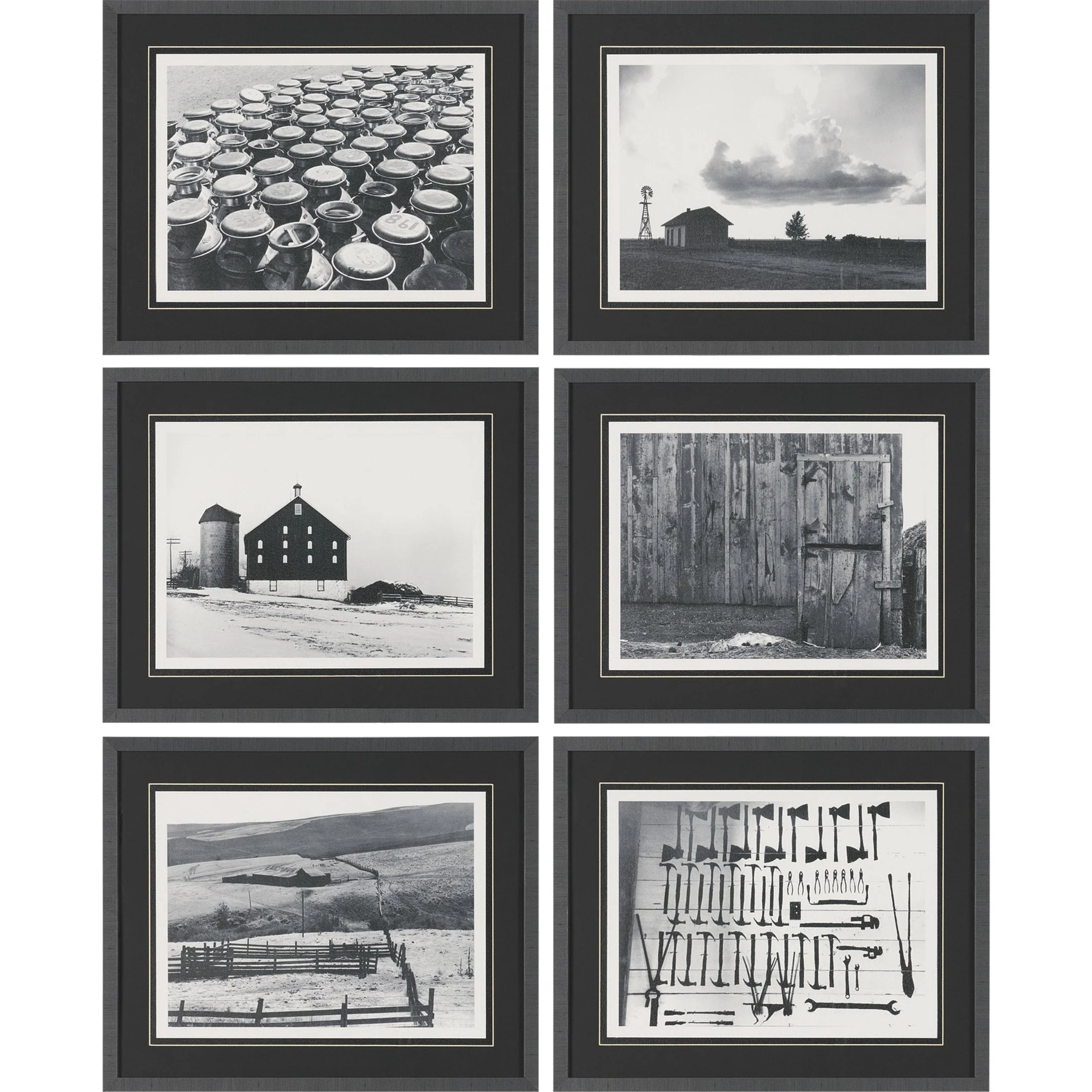 Rural Rows (Set of 6) Framed Art Print