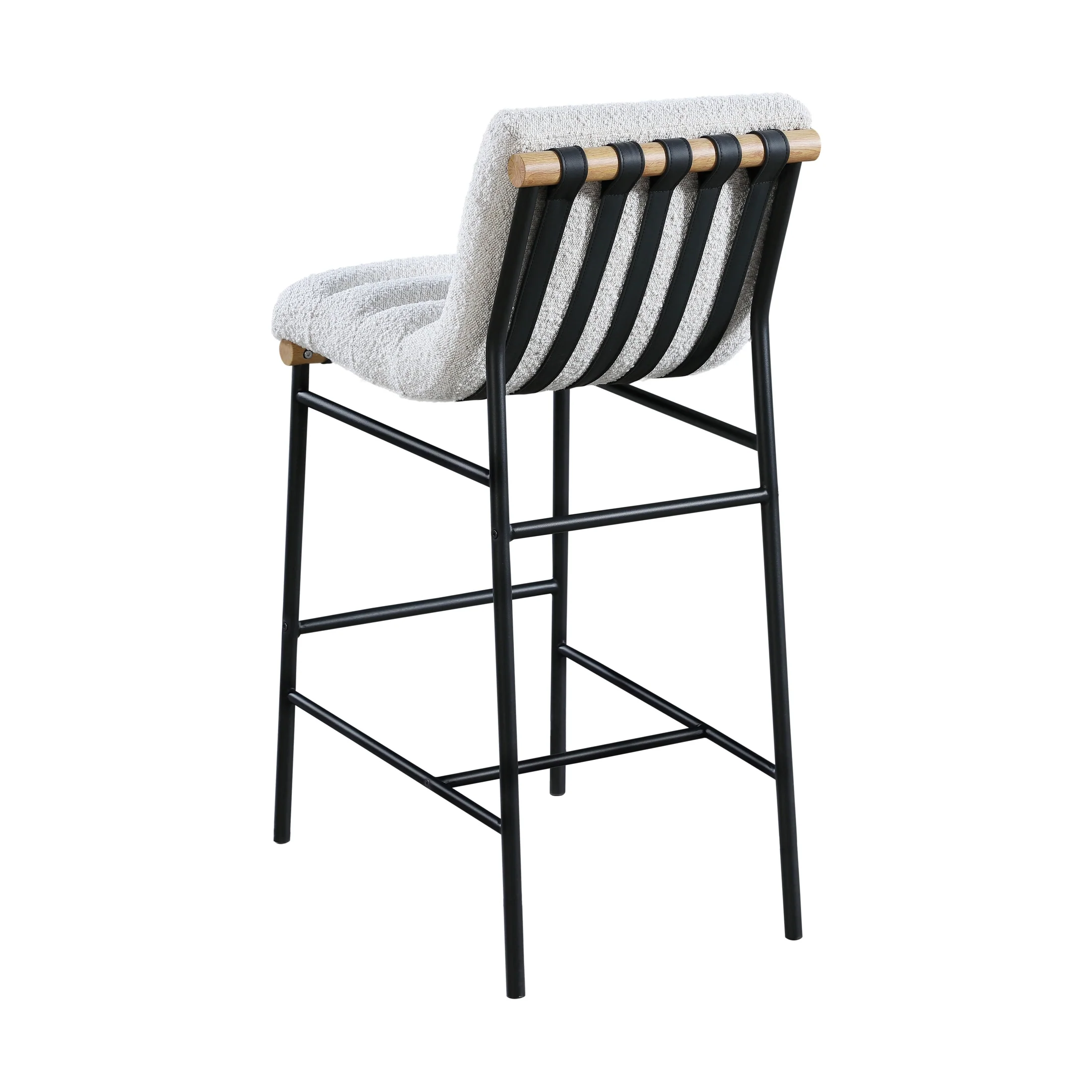 Ryna Boucle Fabric Counter Stool - Cream - Image 4