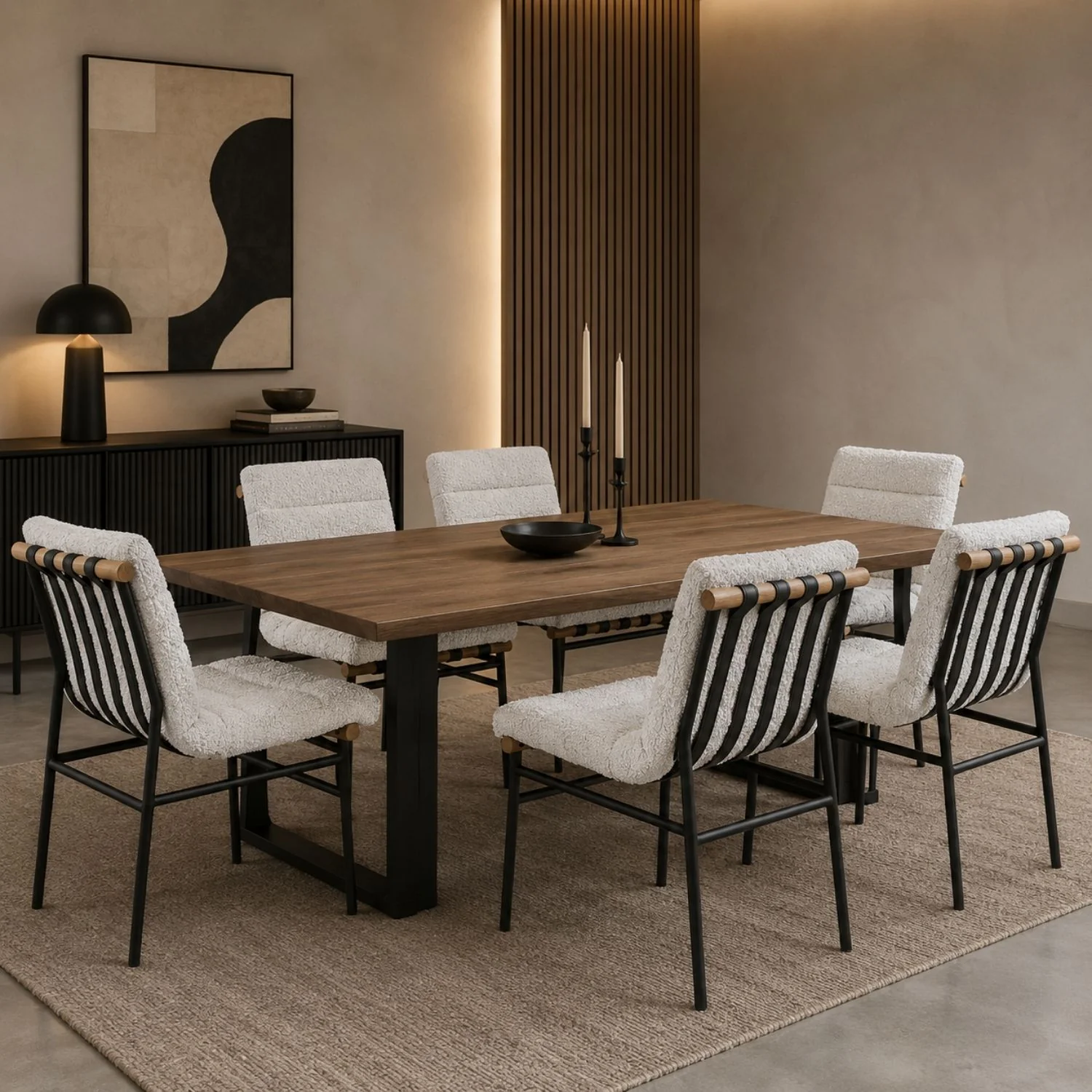 Ryna Boucle Fabric Dining Chair - Image 2