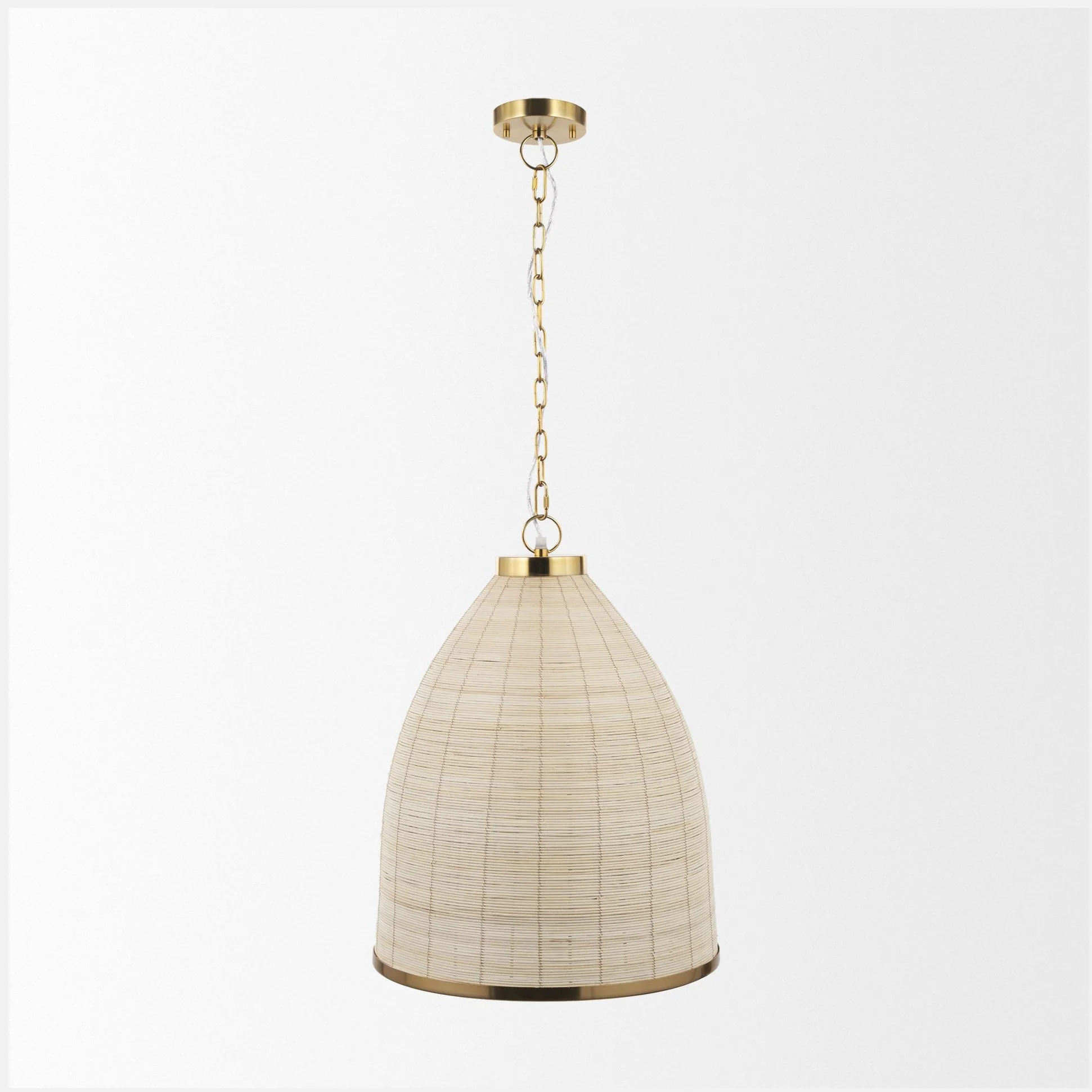 Saliha Cane w/ Brass Metal Pendant Light - Image 2