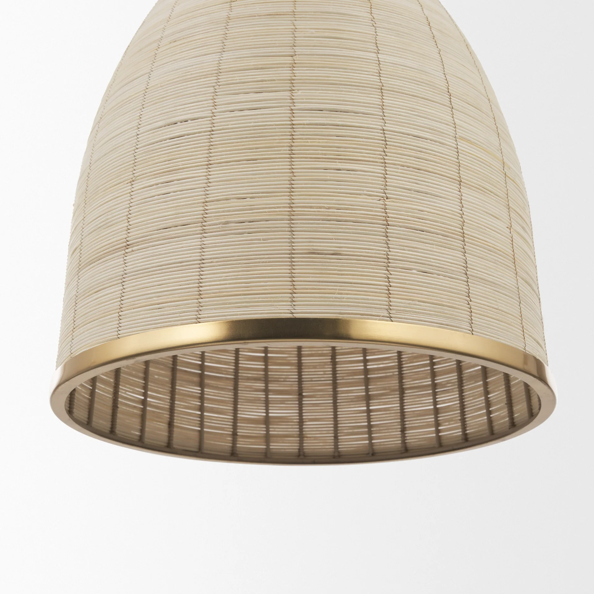 Saliha Cane w/ Brass Metal Pendant Light - Image 7