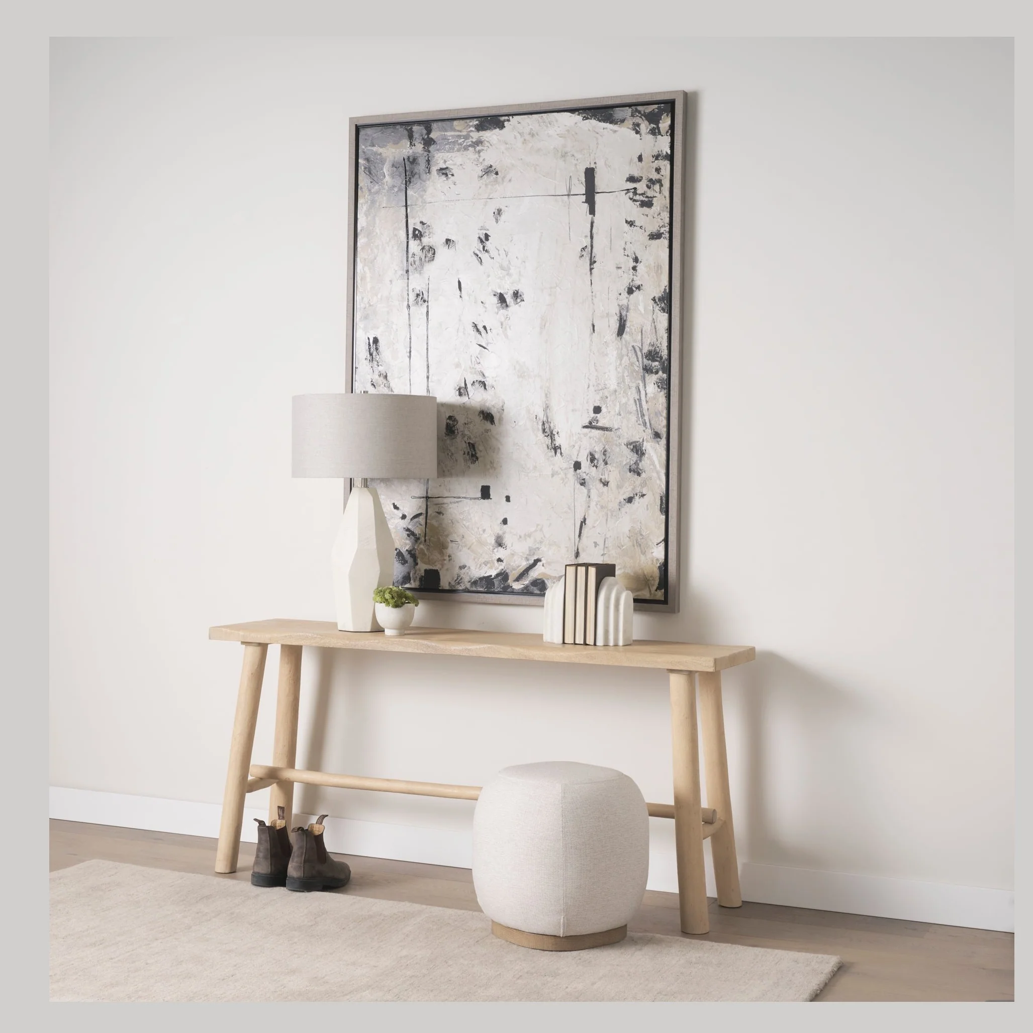 Sekou Light Brown Wooden Craftsman Console Table - Image 8