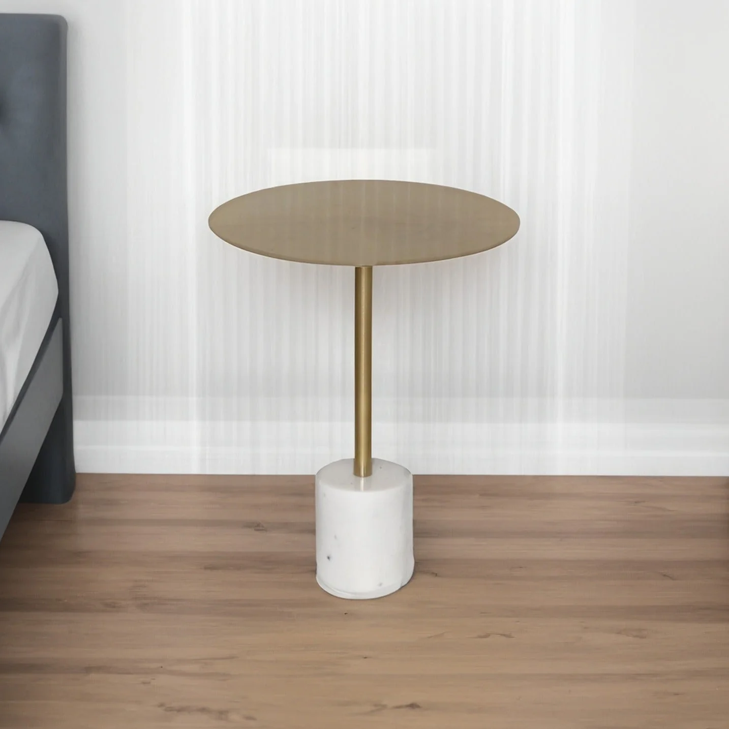 SELAH Side Table With Gold Top / Marble Base - Image 8