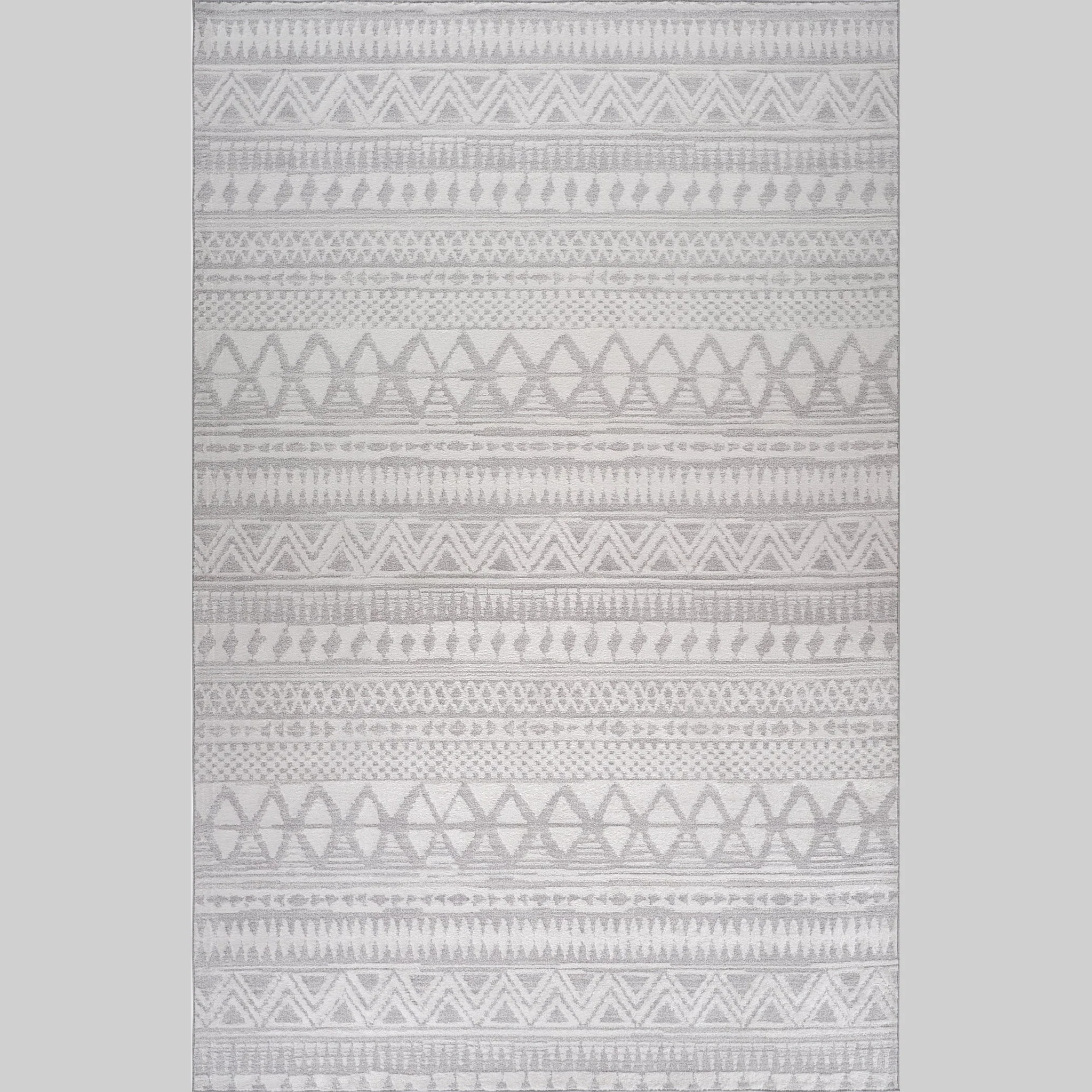 Siena White Geometric Luxe Area Rug