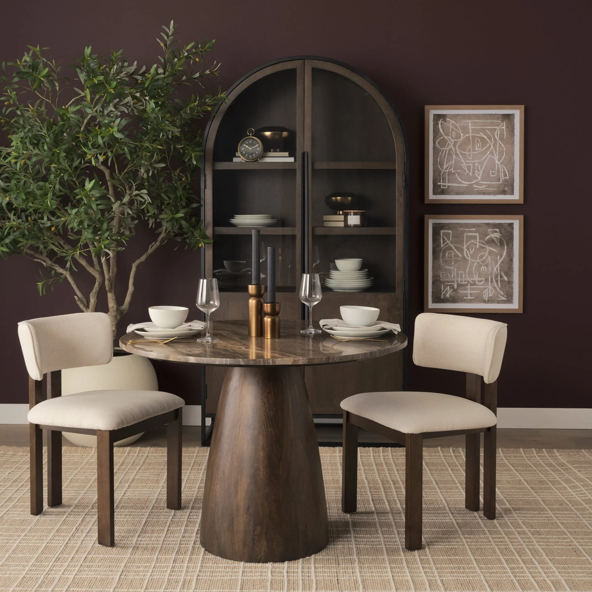 Soho Curved Tripod Frame Dining Chair - Image 2