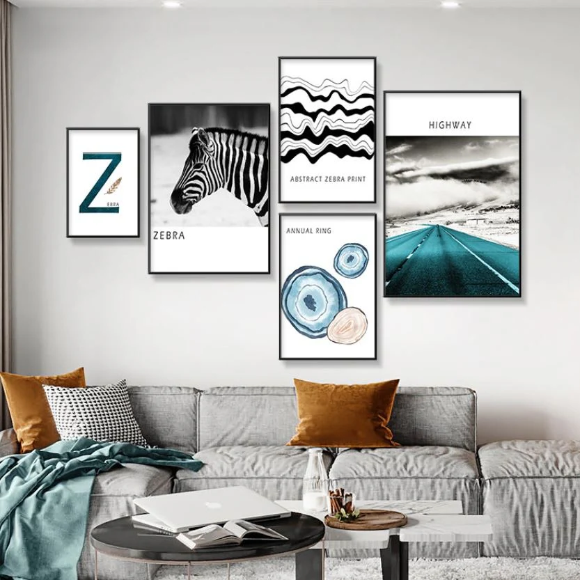 Soho Set of 5 Alloy Matt - Black Frame Wall Art - Image 2