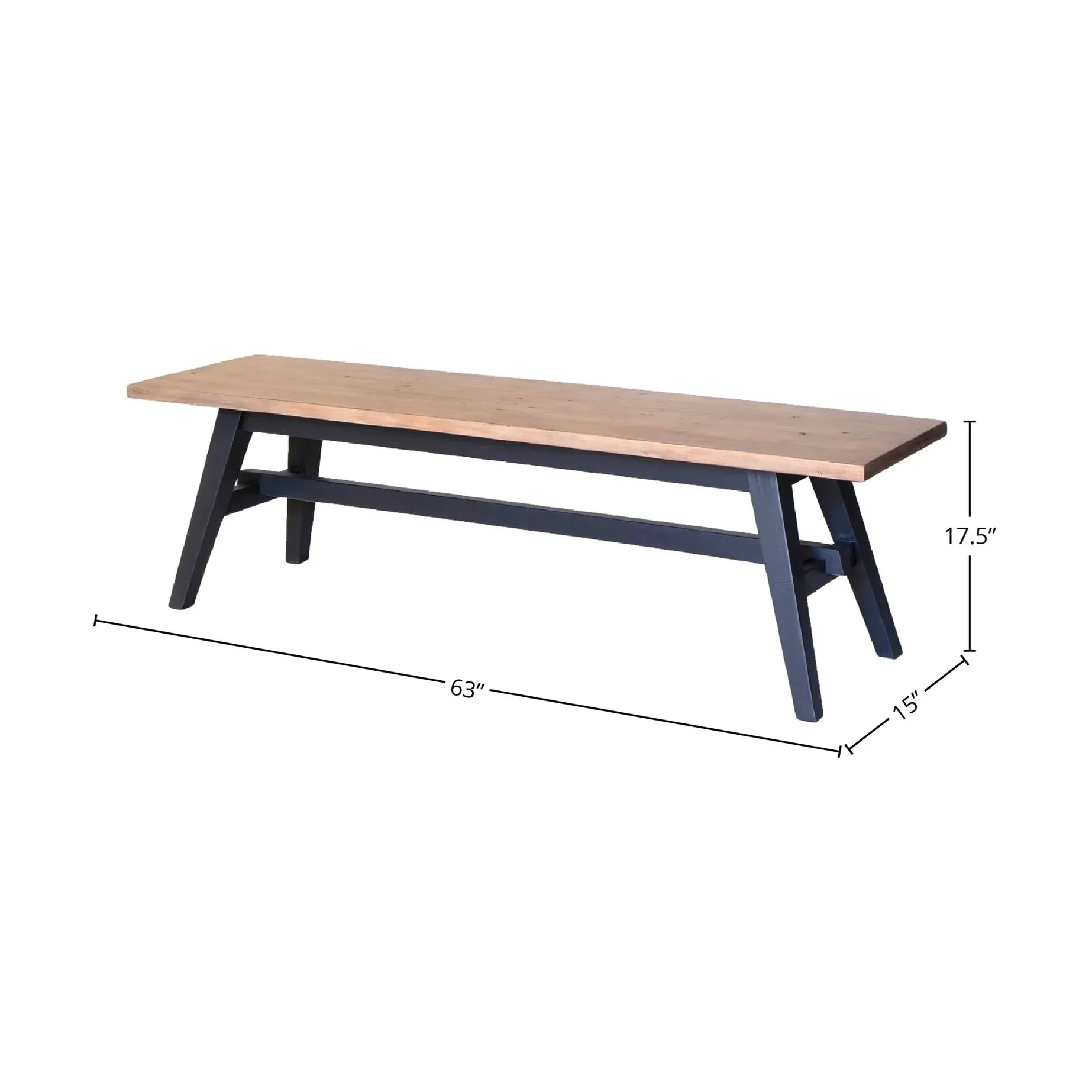 Sorella Dining Bench Sundried Wheat - Matte Black - Image 3