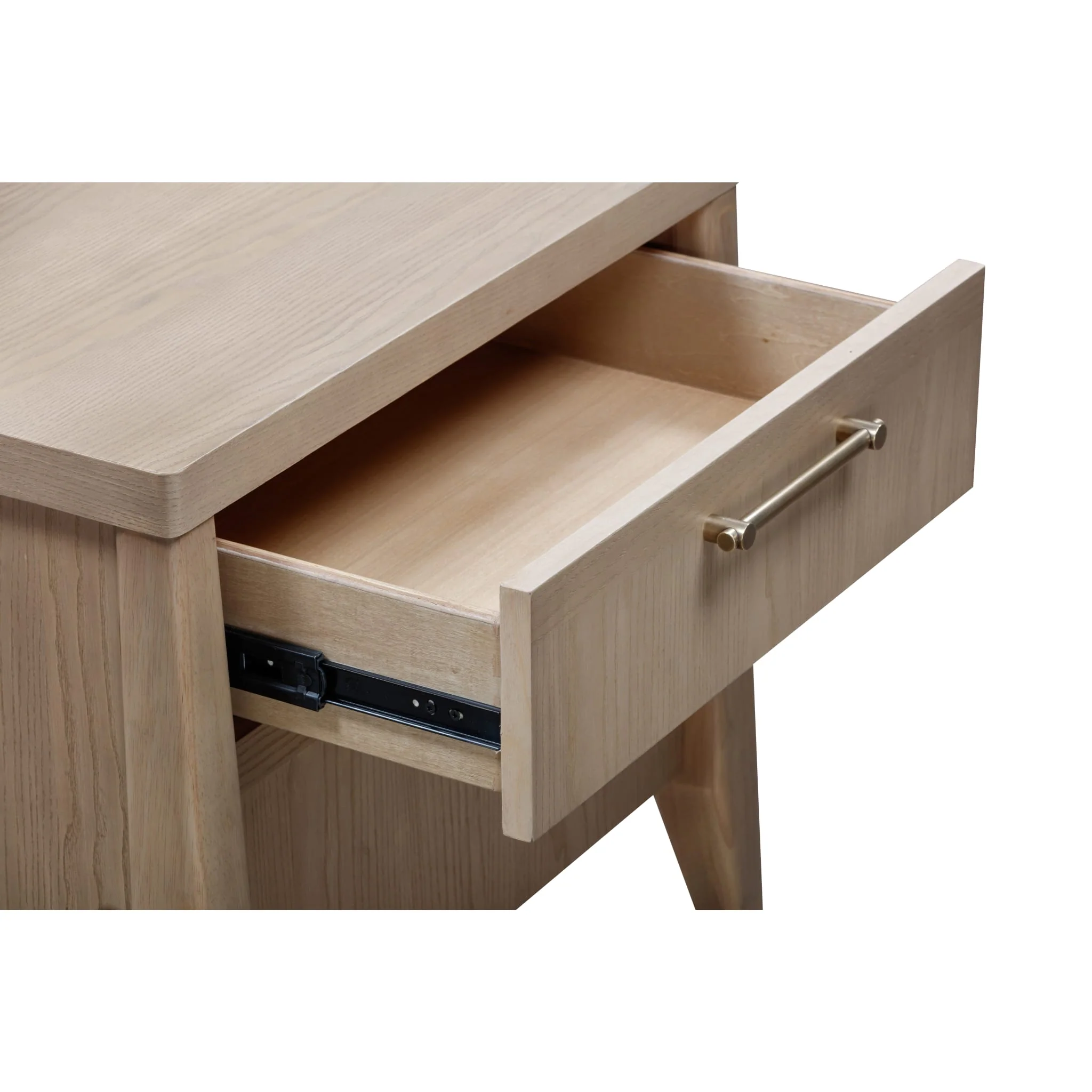 Sumire One Drawer One Shelf Ash Wood Nightstand in Ginger - Image 4