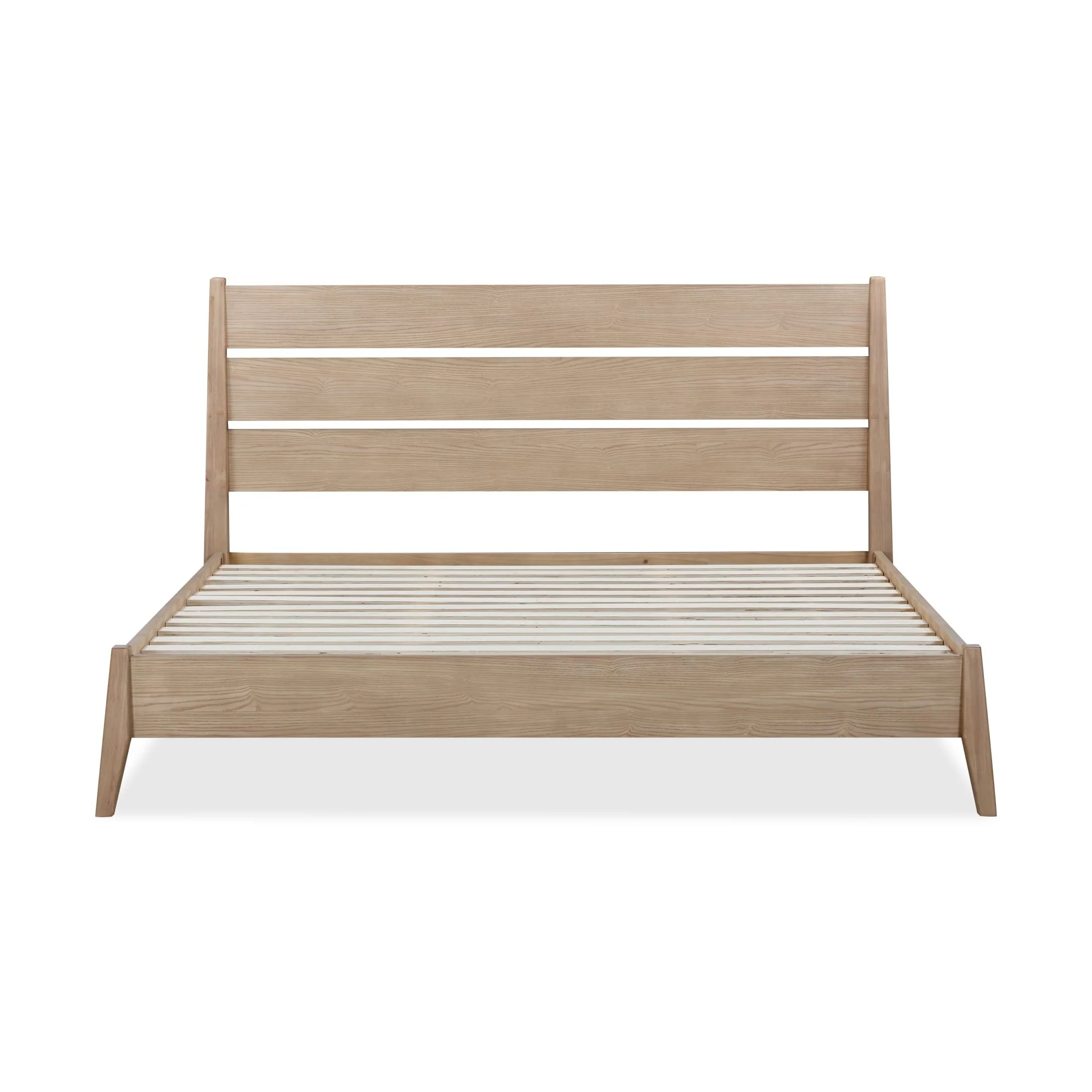 Sumire Slatted Ash Wood Platform Queen Bed in Ginger - Image 3