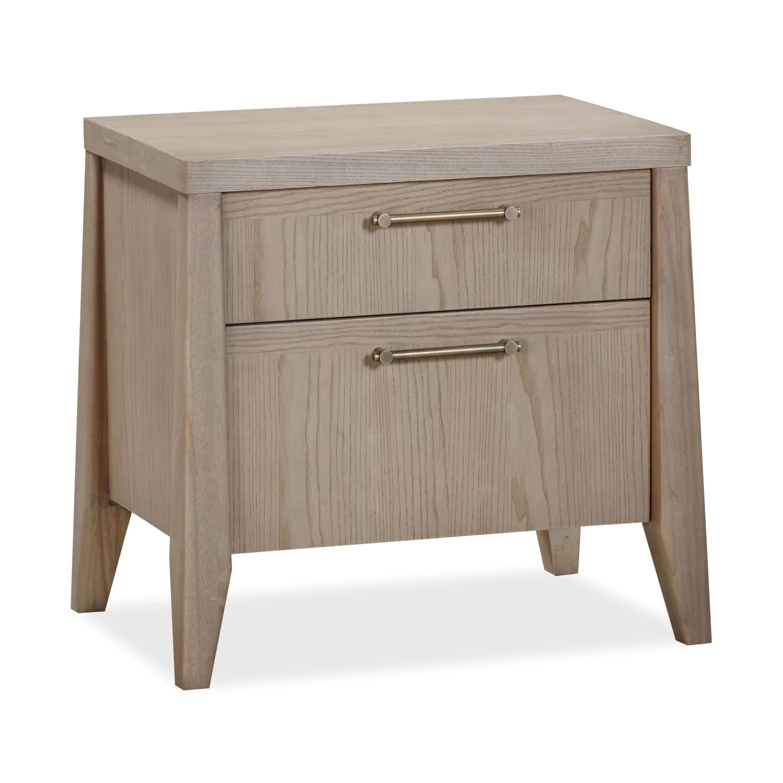 Sumire Two Drawer Ash Wood Nightstand in Ginger - Image 2