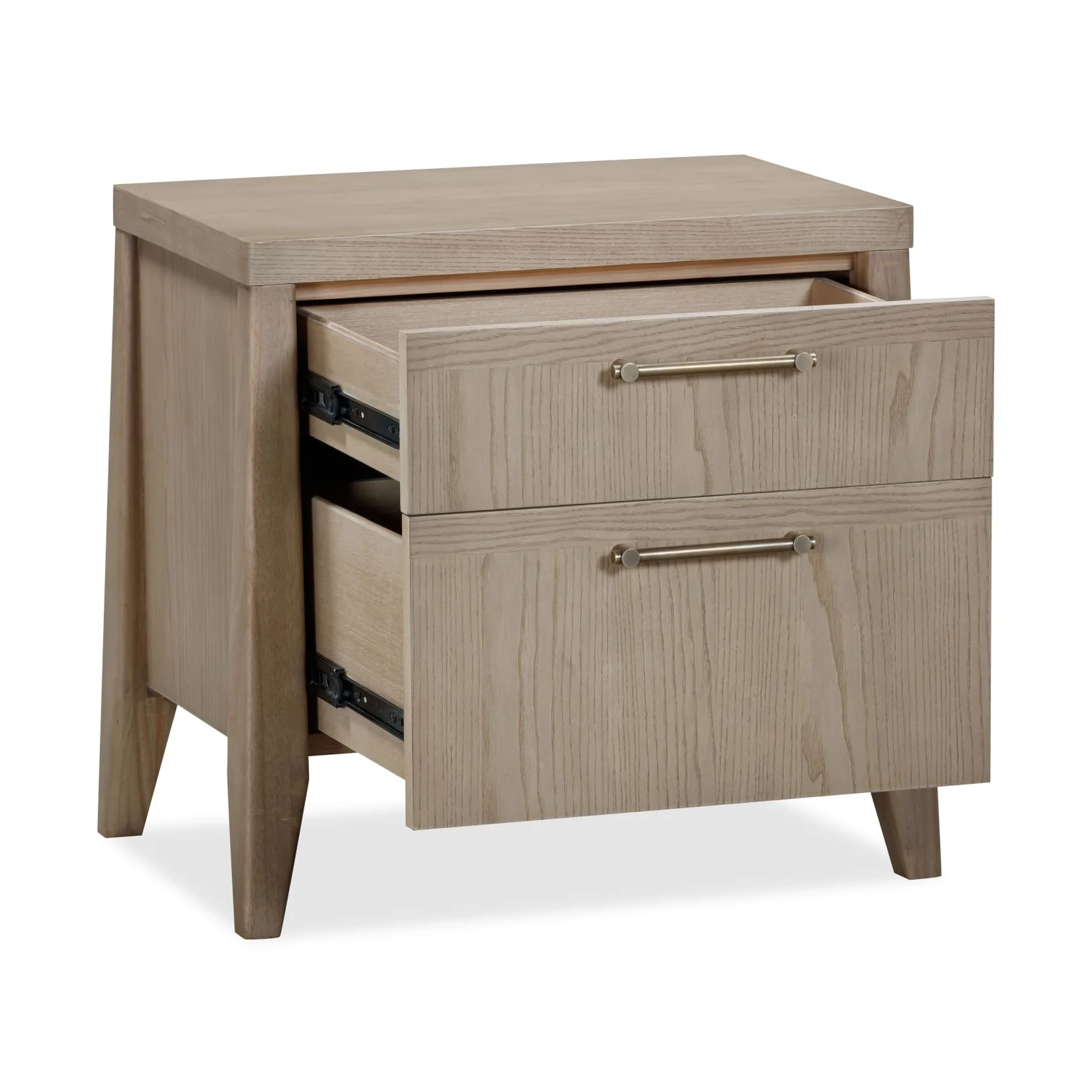 Sumire Two Drawer Ash Wood Nightstand in Ginger - Image 3