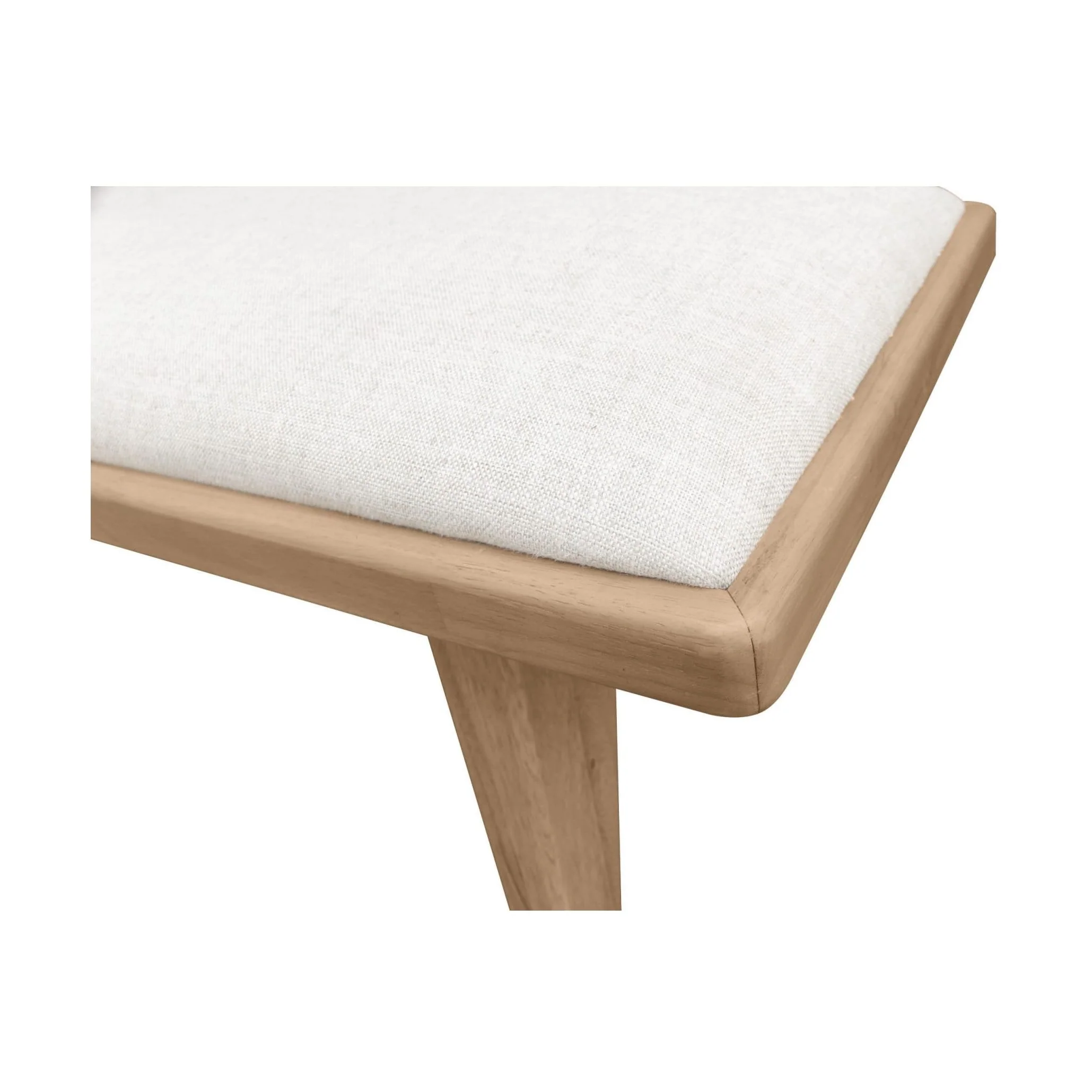 Sumire Upholstered Bench in Ginger and Natural Linen - Image 4
