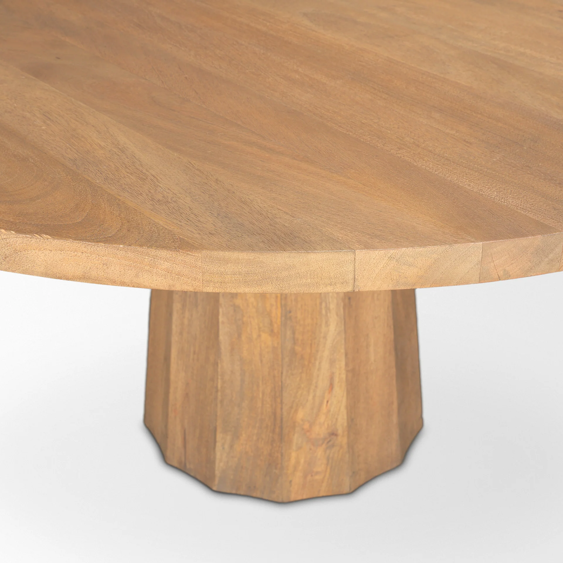 Swanson 60" Light Brown Wood Round Pedestal Dining Table - Image 5