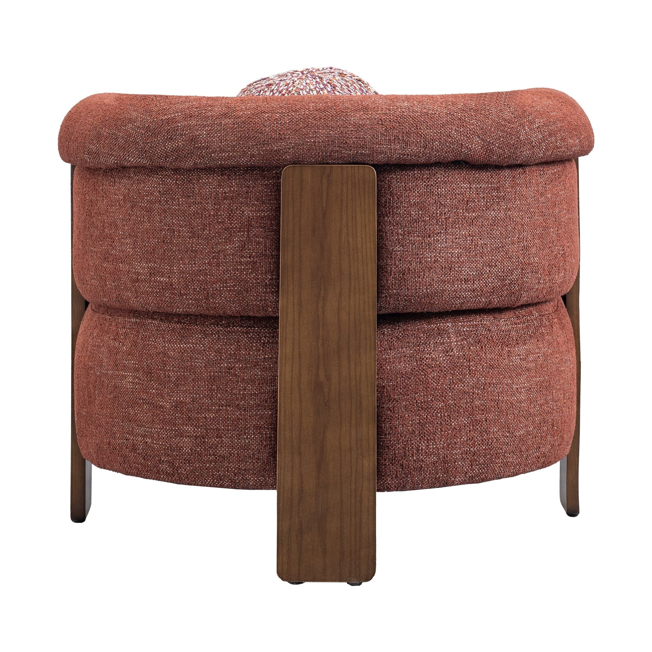 Sylvi Accent Chair – Natural Wood & Textured Fabric - Image 4