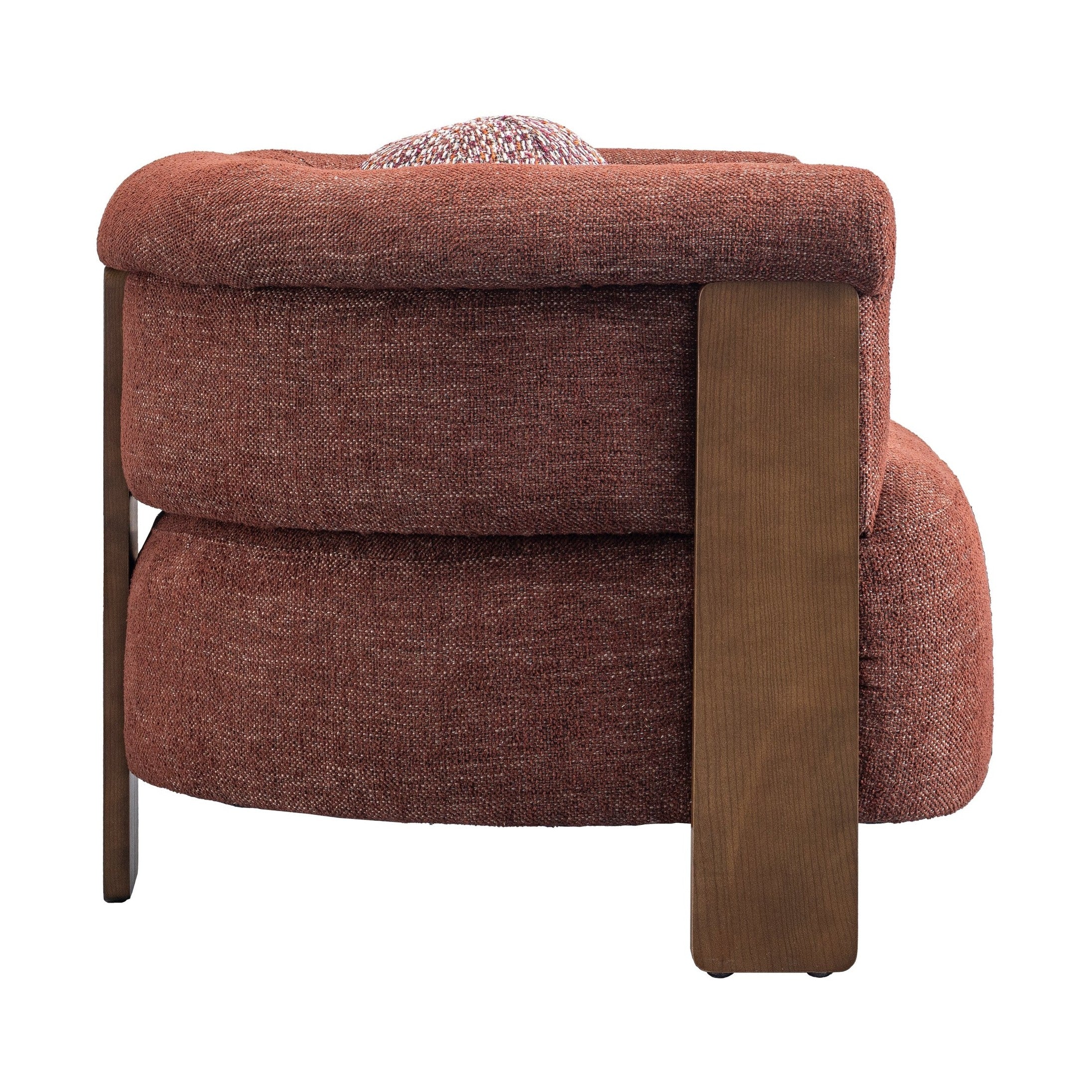 Sylvi Accent Chair – Natural Wood & Textured Fabric - Image 5