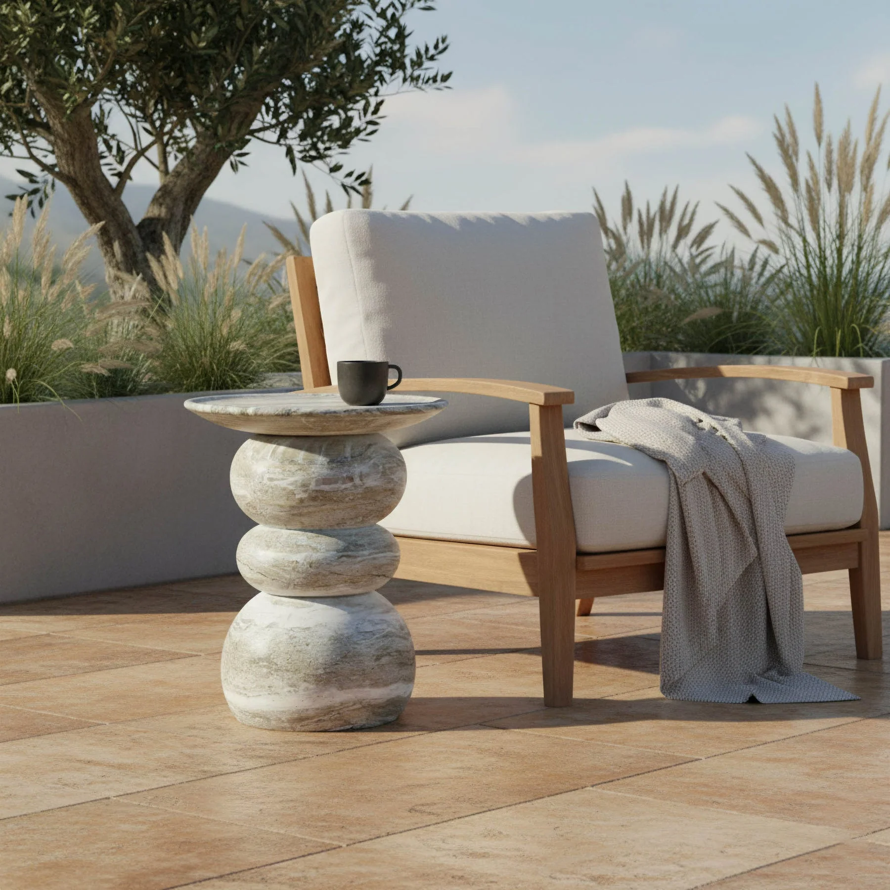 Temple Side Table - Grey Mist - Image 2