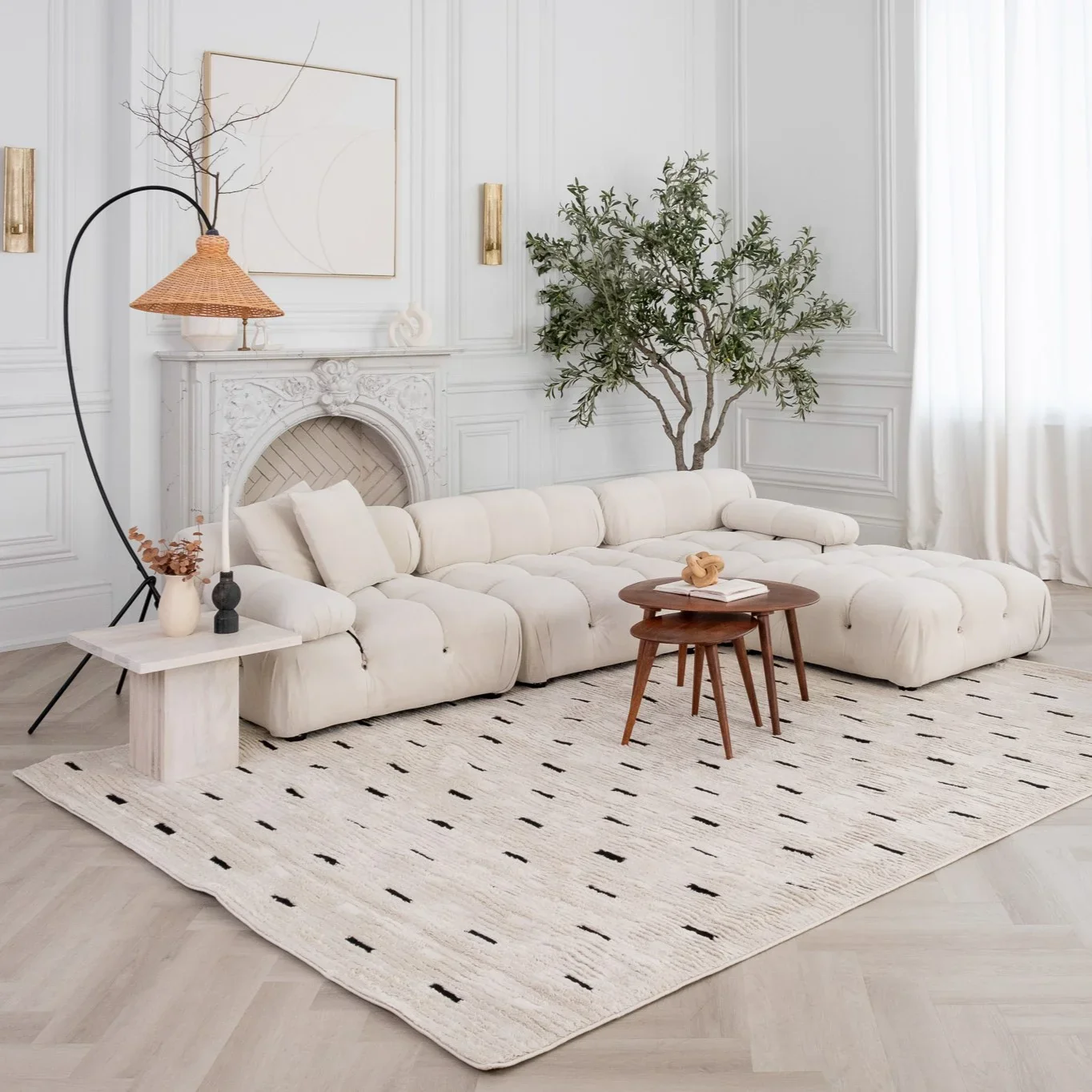 Terra Cream Minimal Dot Rug – 5x8 - Image 9