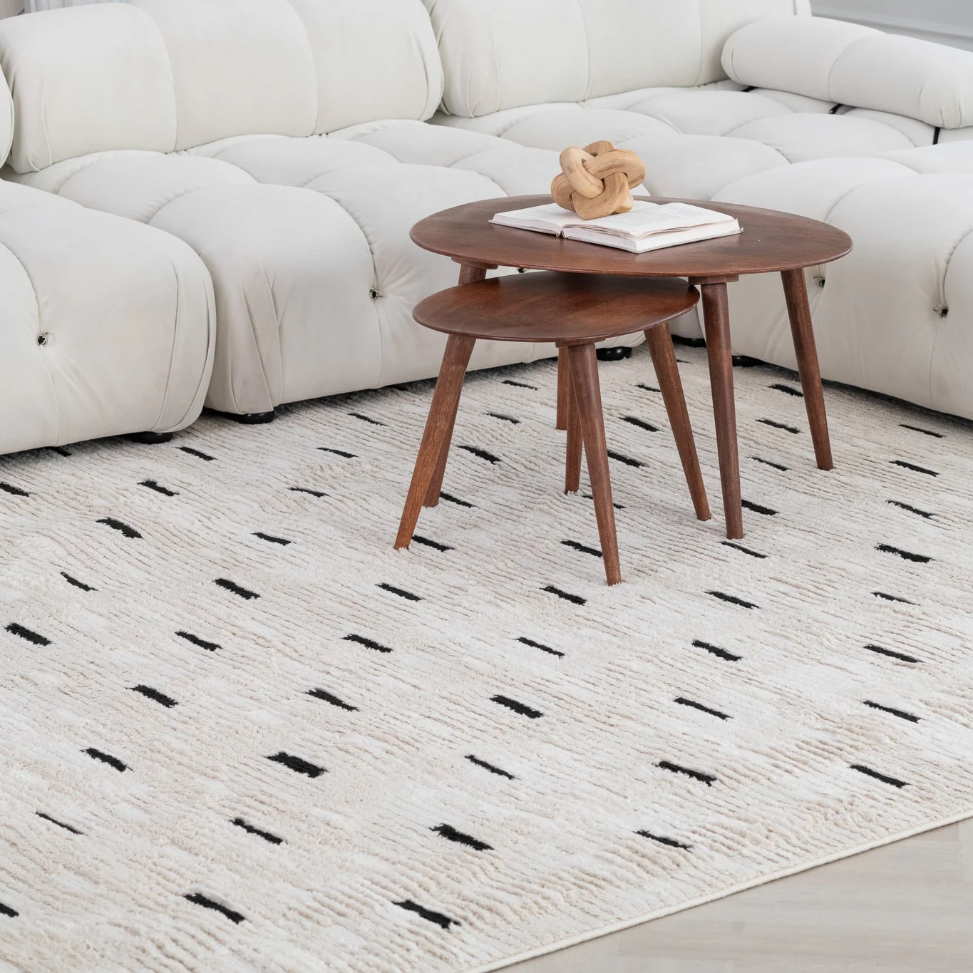 Terra Cream Textured Modern Area Rug - Image 4