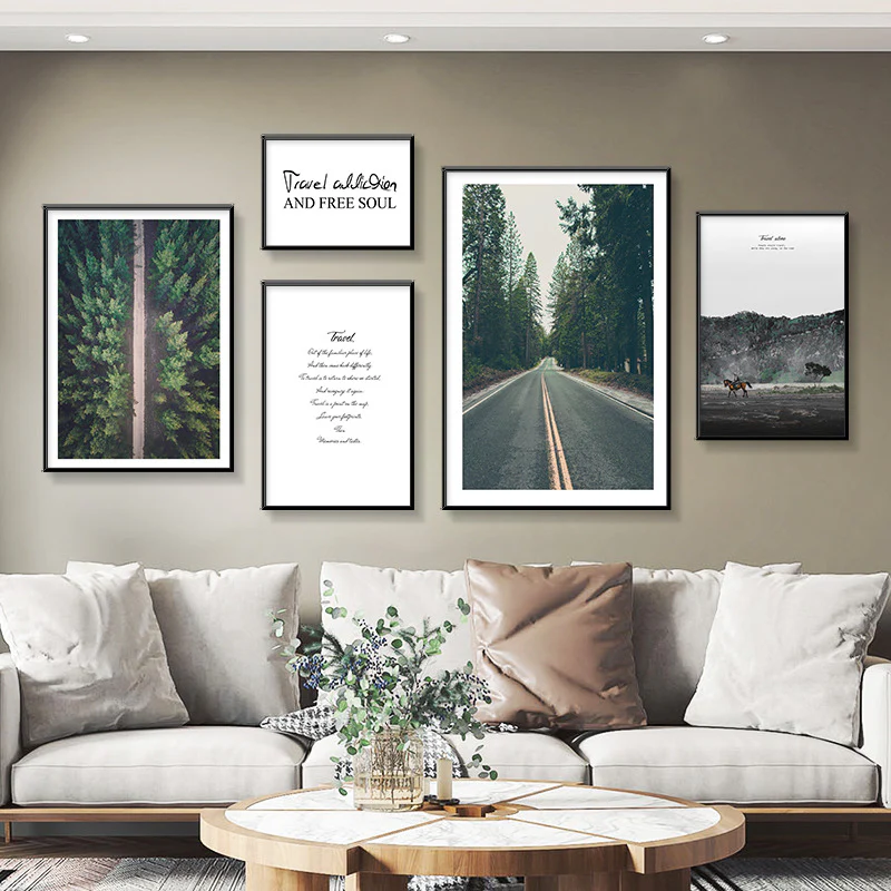 Terra Nova Set of 5 Alloy Matt - Black Frame Wall Art - Image 2