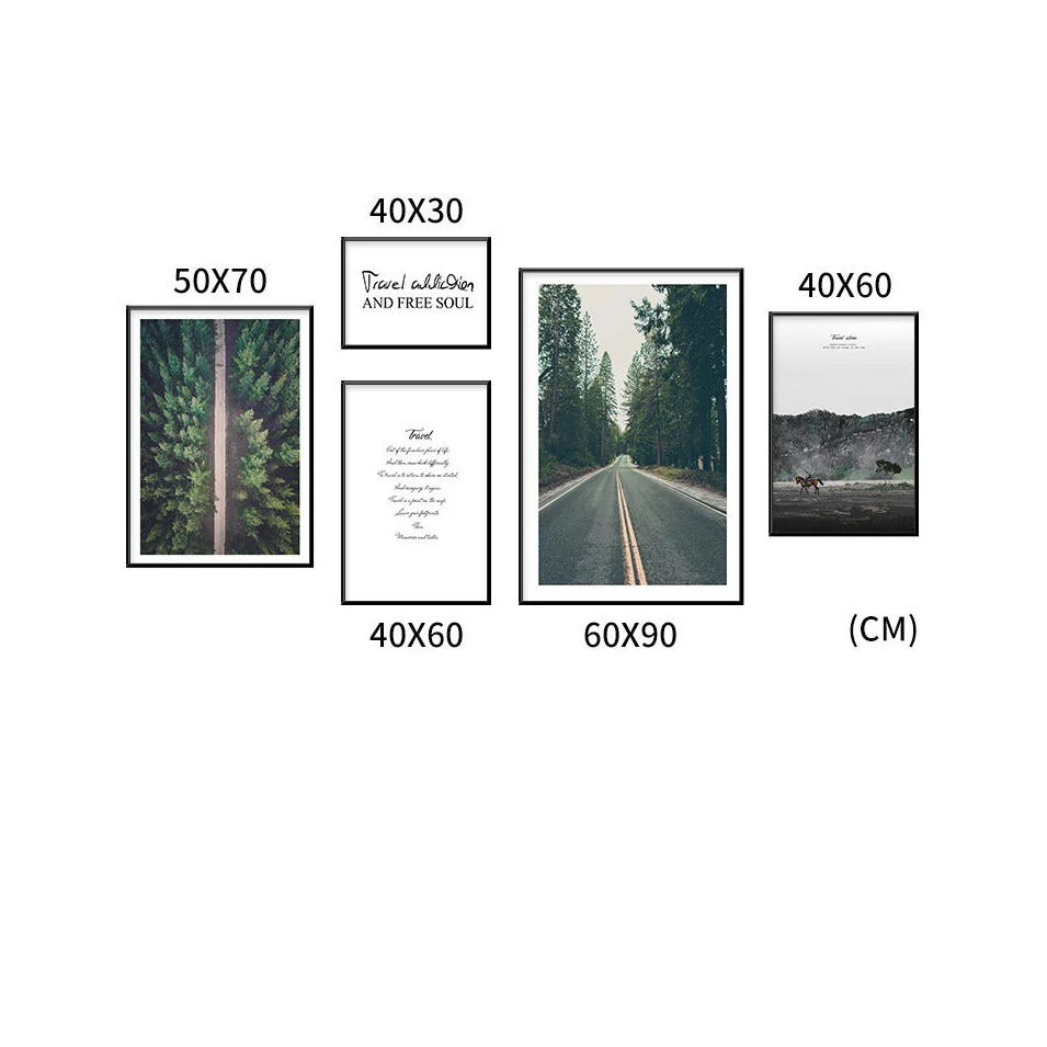 Terra Nova Set of 5 Alloy Matt - Black Frame Wall Art - Image 3