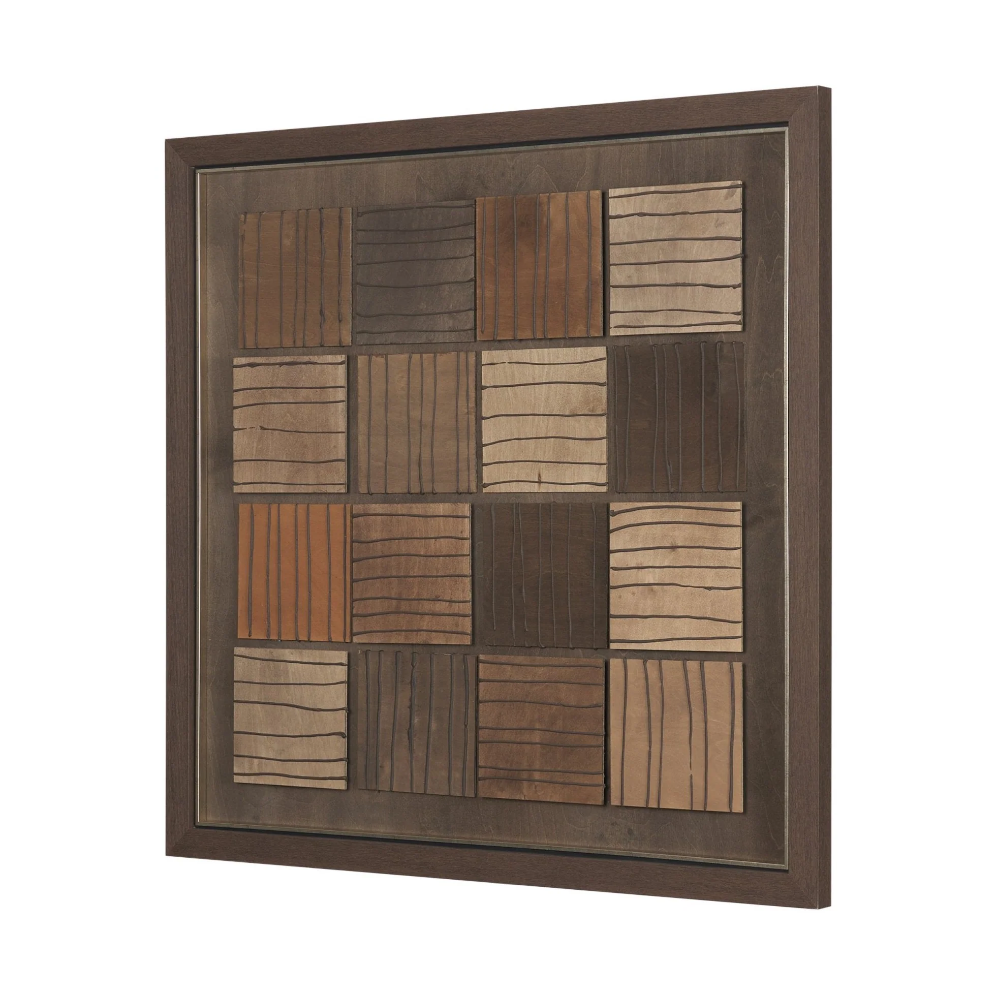 Timber Mosaic Handmade Original Framed Artwork Matted - Image 2