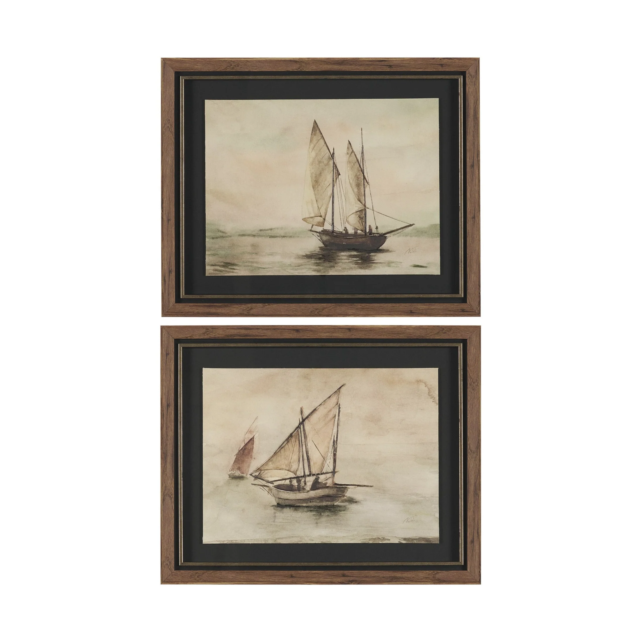 Timeless Voyage (Set of 2) Hand Embelished Framed Artwork