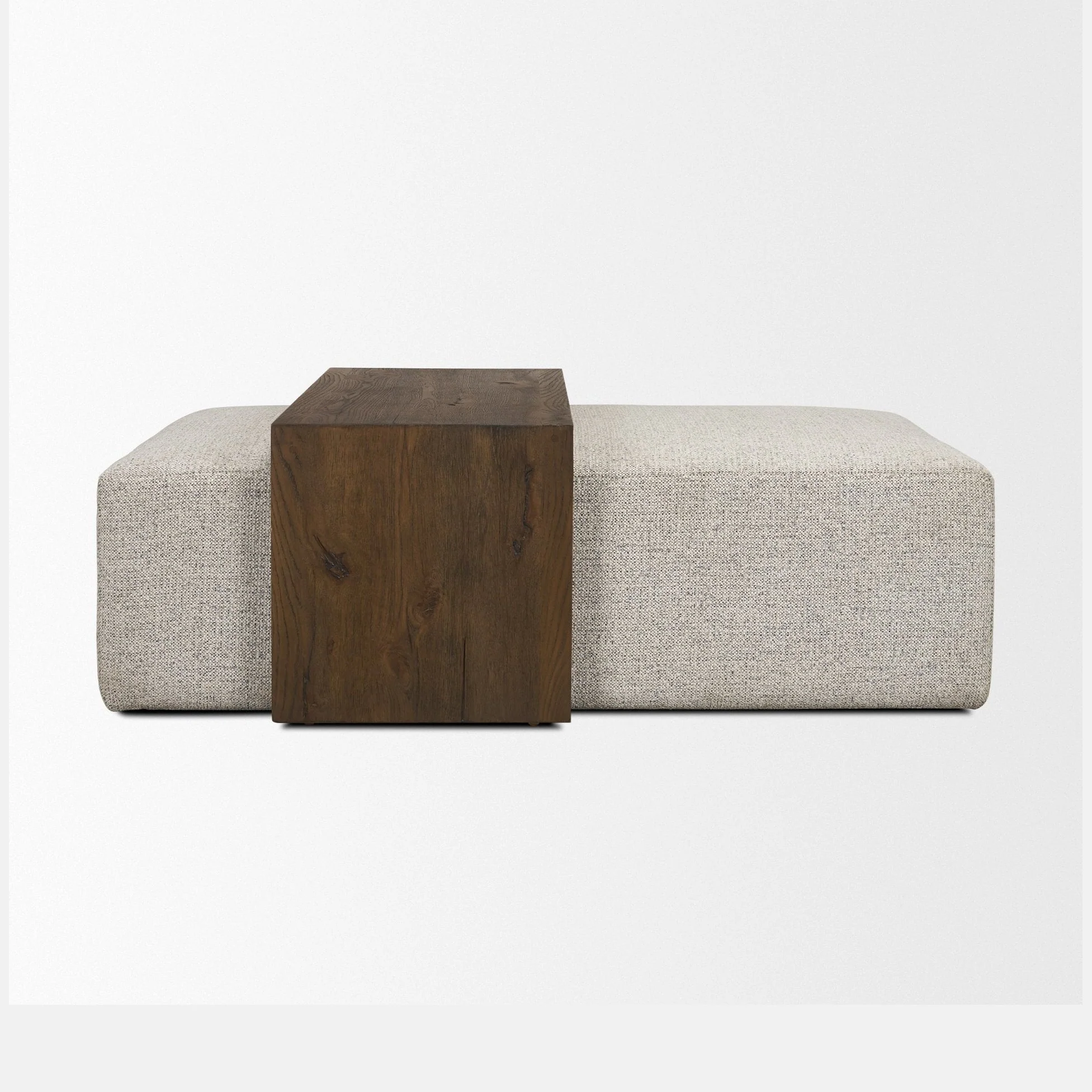 Trayden Gray Fabric w/ Brown Slider Top Coffee Table - Image 2