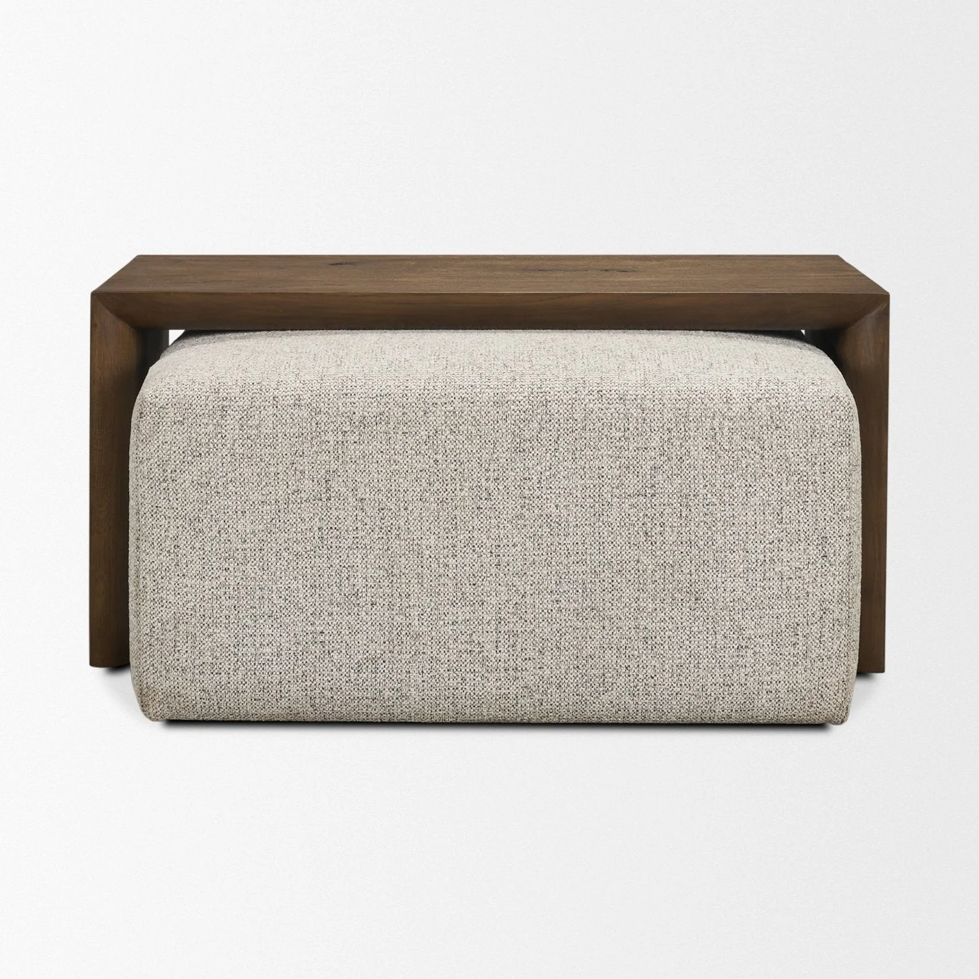 Trayden Gray Fabric w/ Brown Slider Top Coffee Table - Image 3
