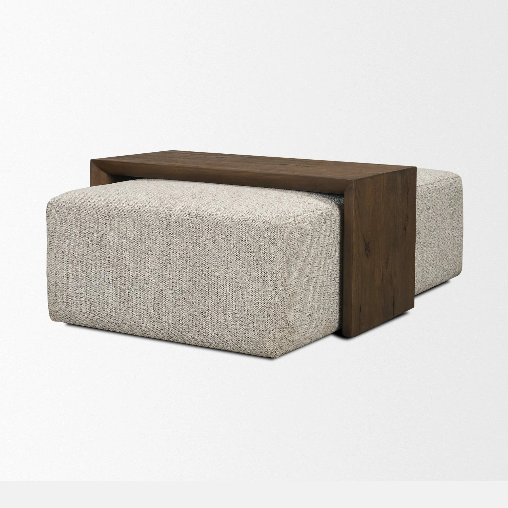 Trayden Gray Fabric w/ Brown Slider Top Coffee Table - Image 4