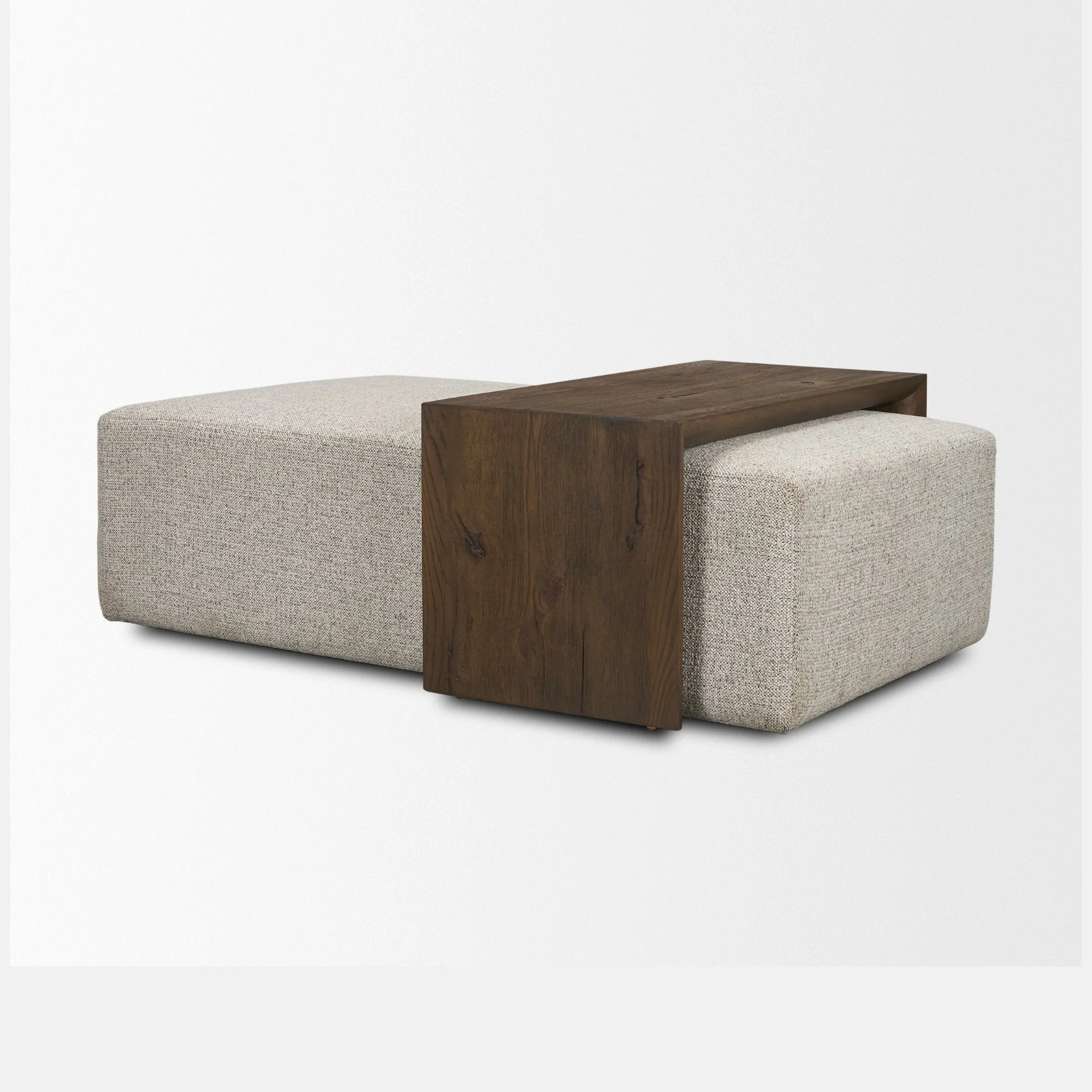 Trayden Gray Fabric w/ Brown Slider Top Coffee Table - Image 5