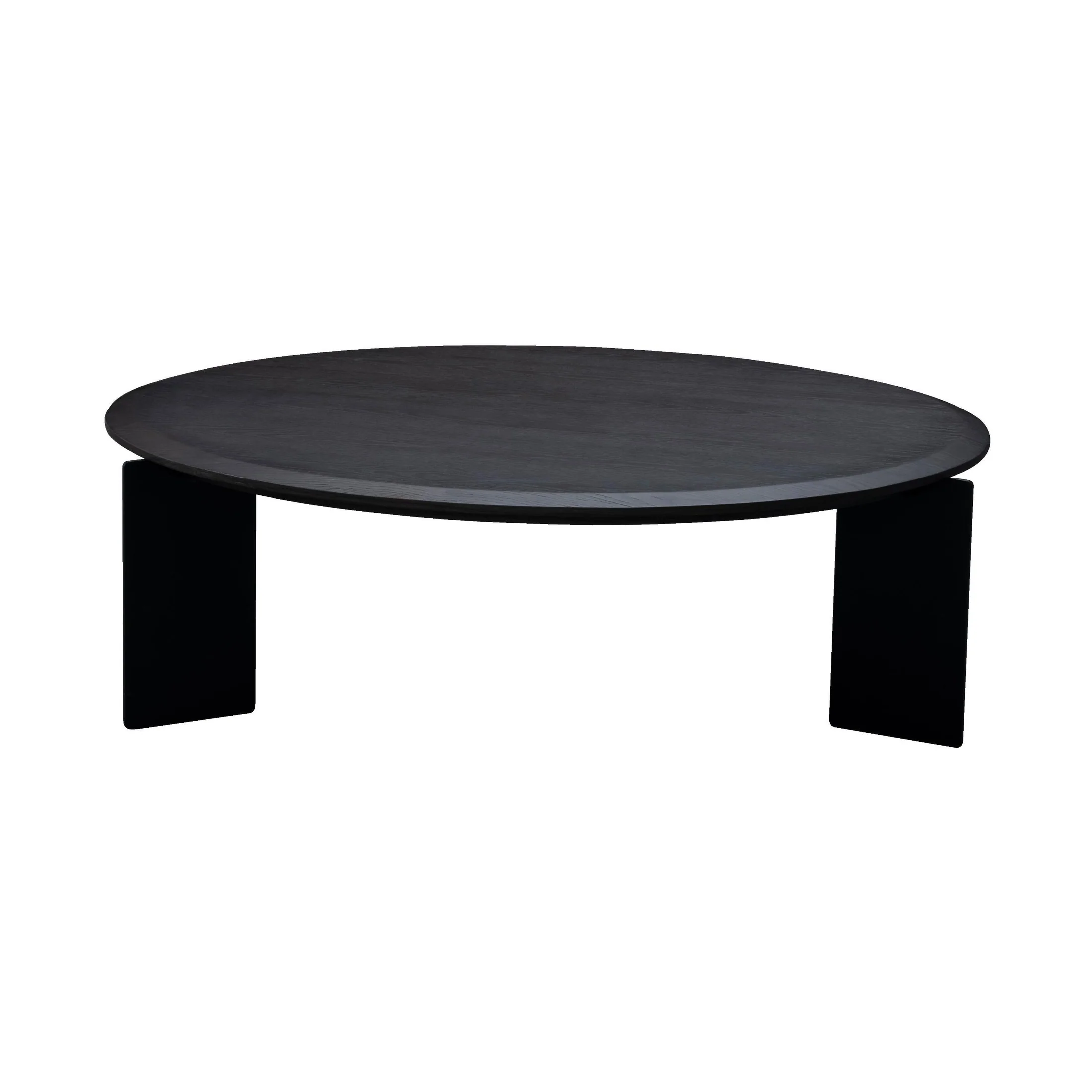 Triarch Coffee Table – White Ash Veneer with Metal Legs (Smoke Finish)