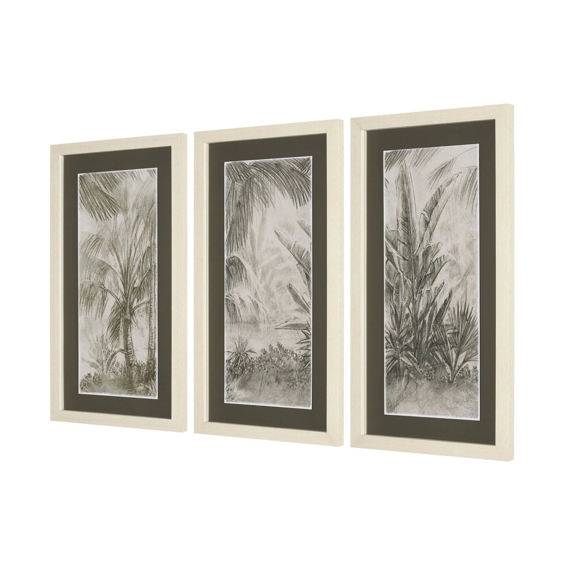 Tropical Coast (Set of 3) Framed Artwork Matted under Glass - Image 3