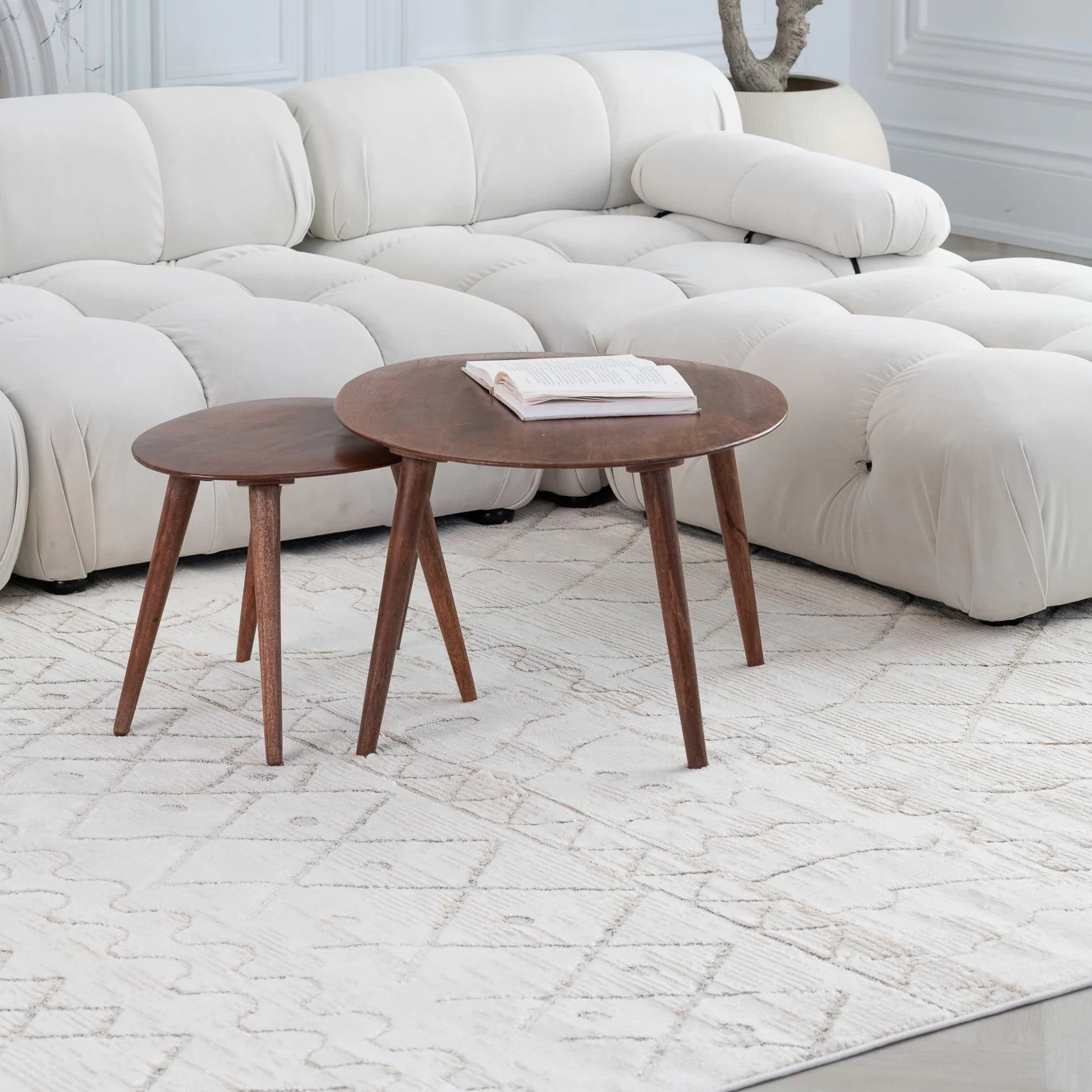 Tulum Beige Textured Moroccan Area Rug - Image 3