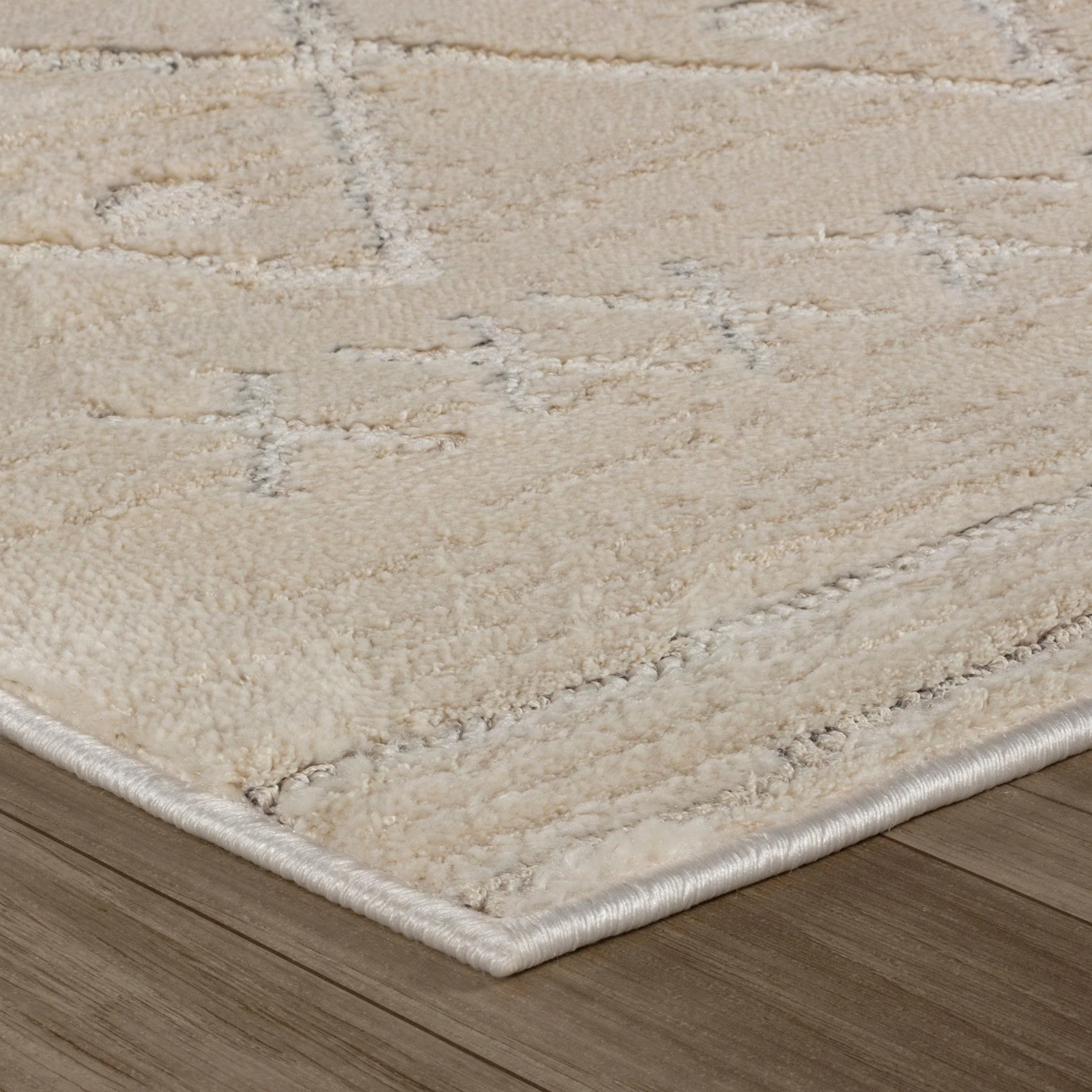 Tulum Beige Textured Moroccan Area Rug - Image 5