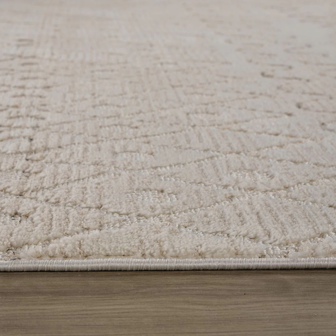 Tulum Beige Textured Moroccan Area Rug - Image 6